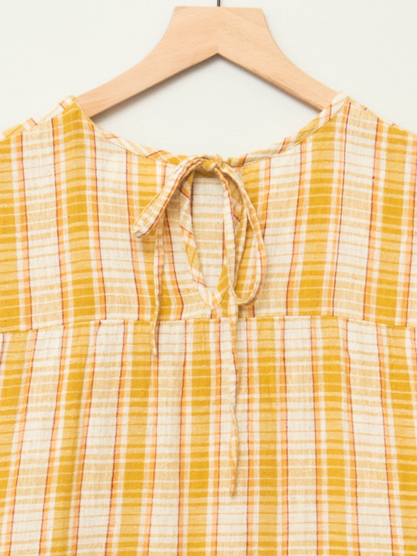 The Anan Gathered Dress ~ Turmeric Check