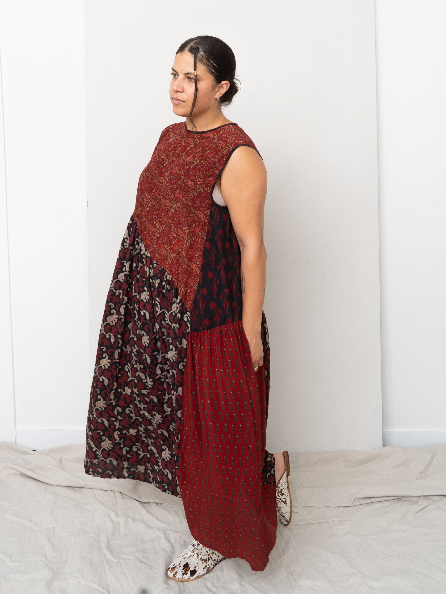 The Anan Long Dress - Medium / Large - Upcycled Silk