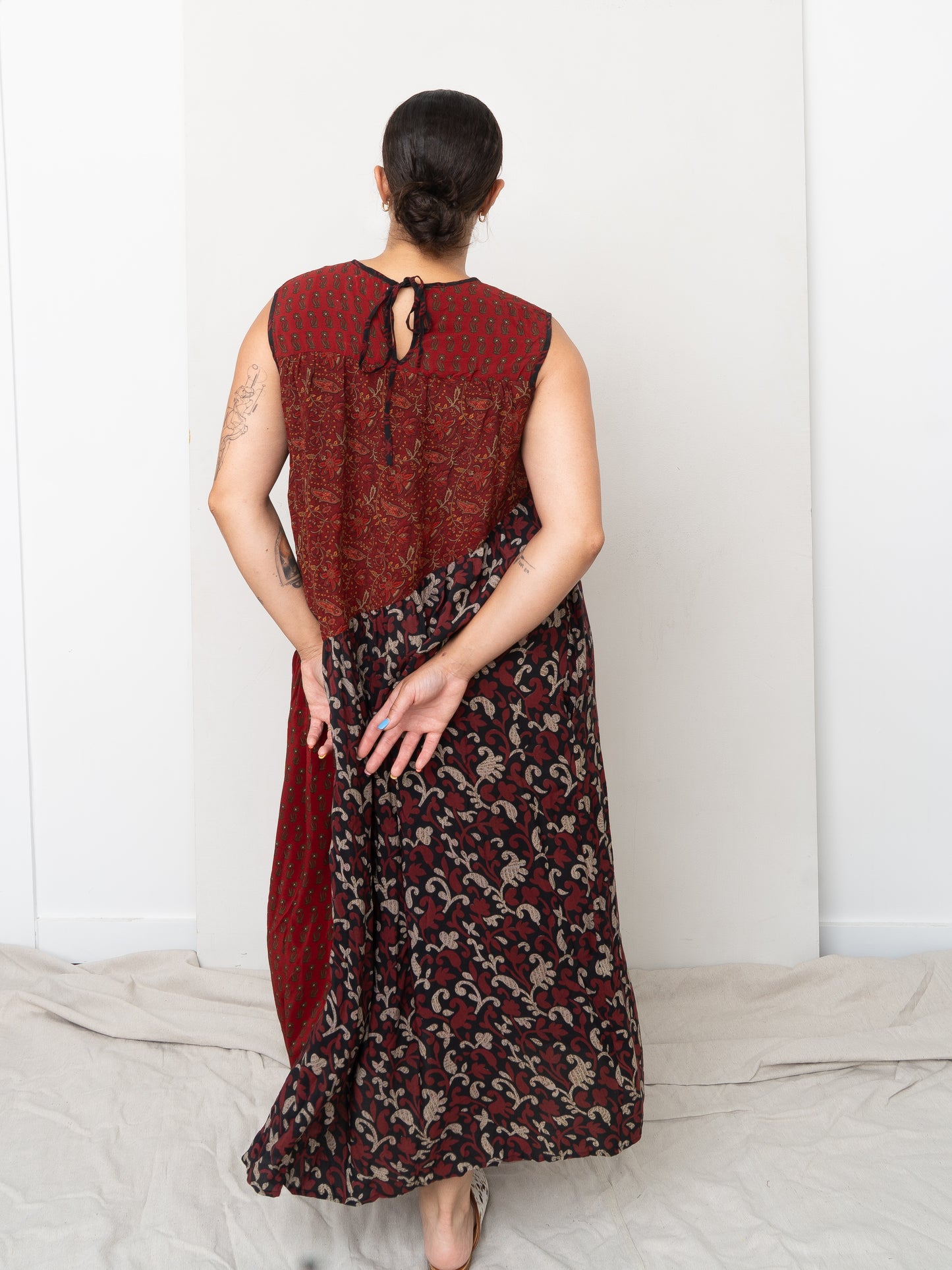 The Anan Long Dress - Medium / Large - Upcycled Silk