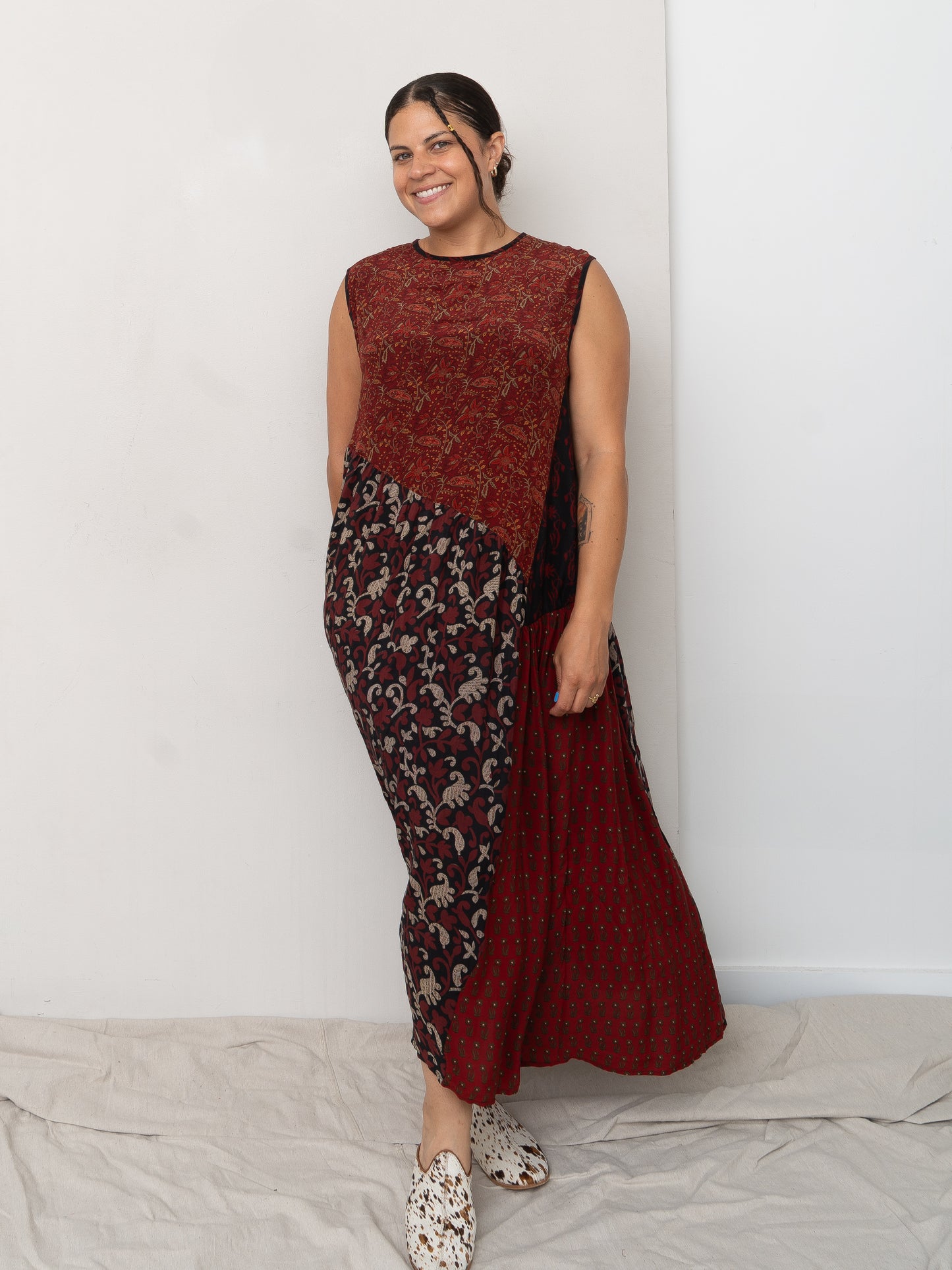 The Anan Long Dress - Medium / Large - Upcycled Silk
