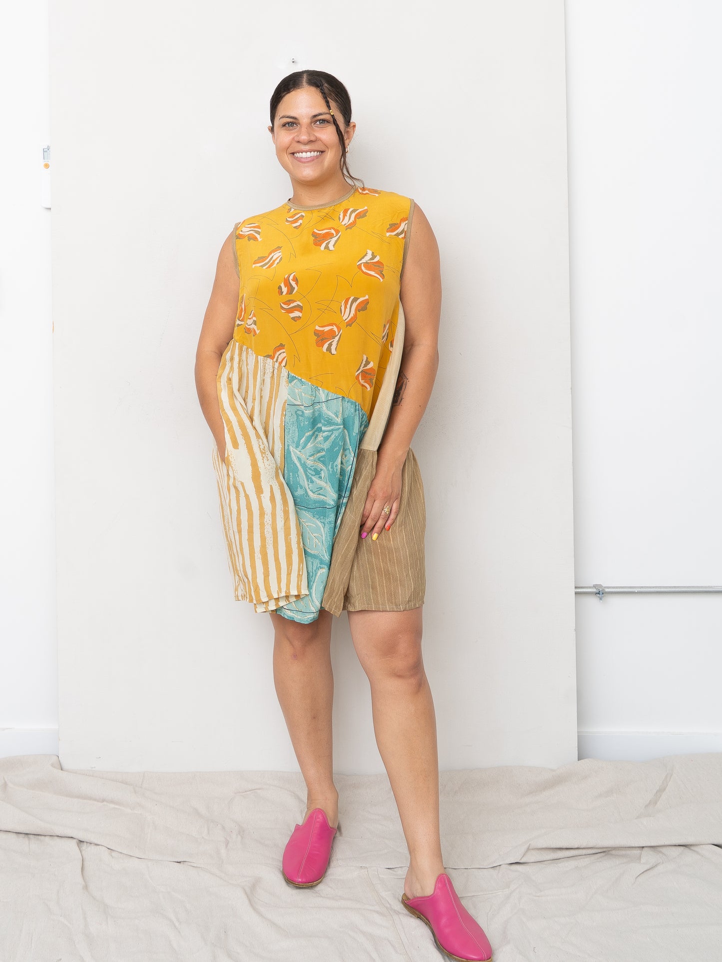 The Anan Short Dress - Medium / Large - Upcycled Silk