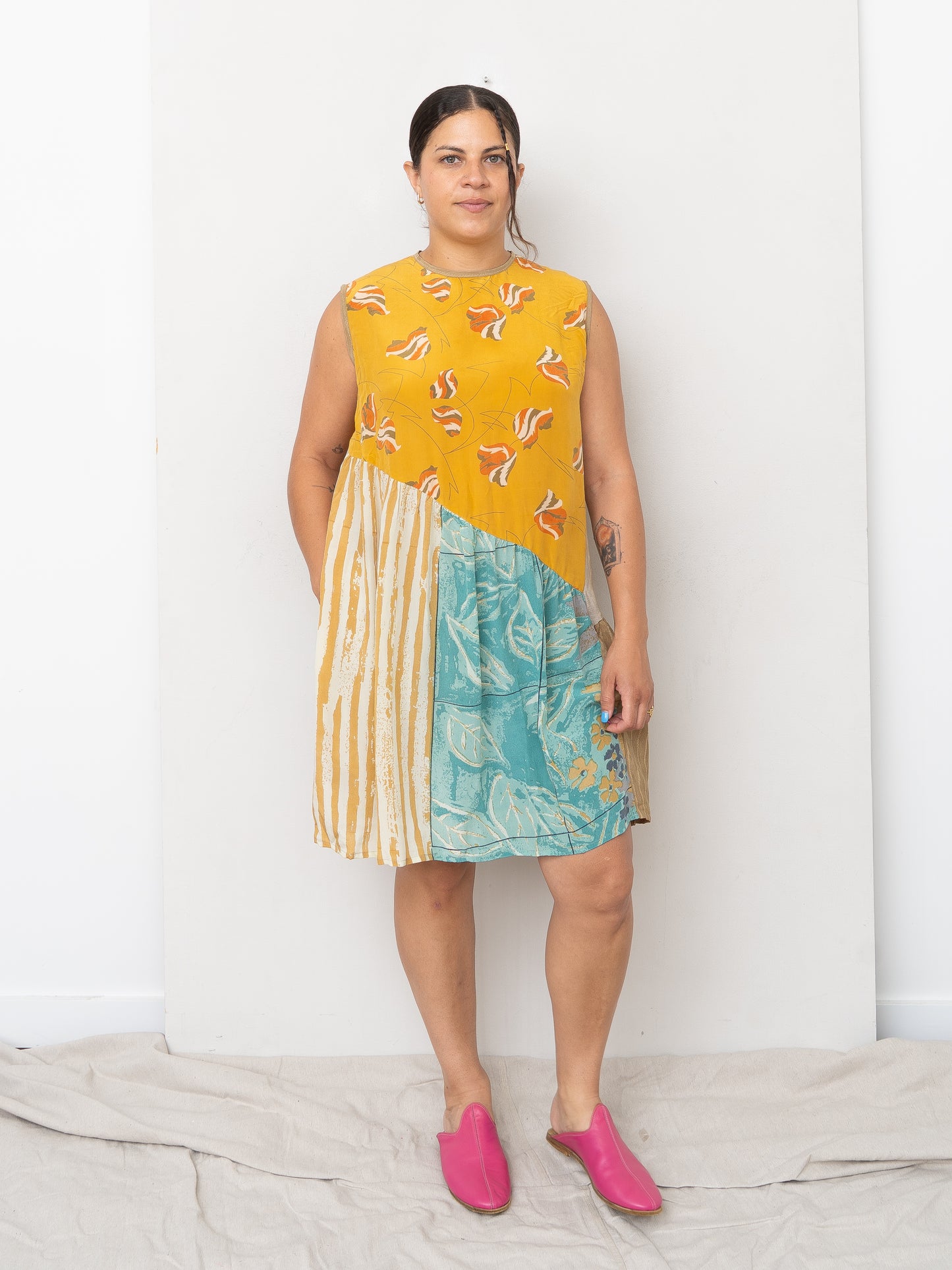 The Anan Short Dress - Medium / Large - Upcycled Silk