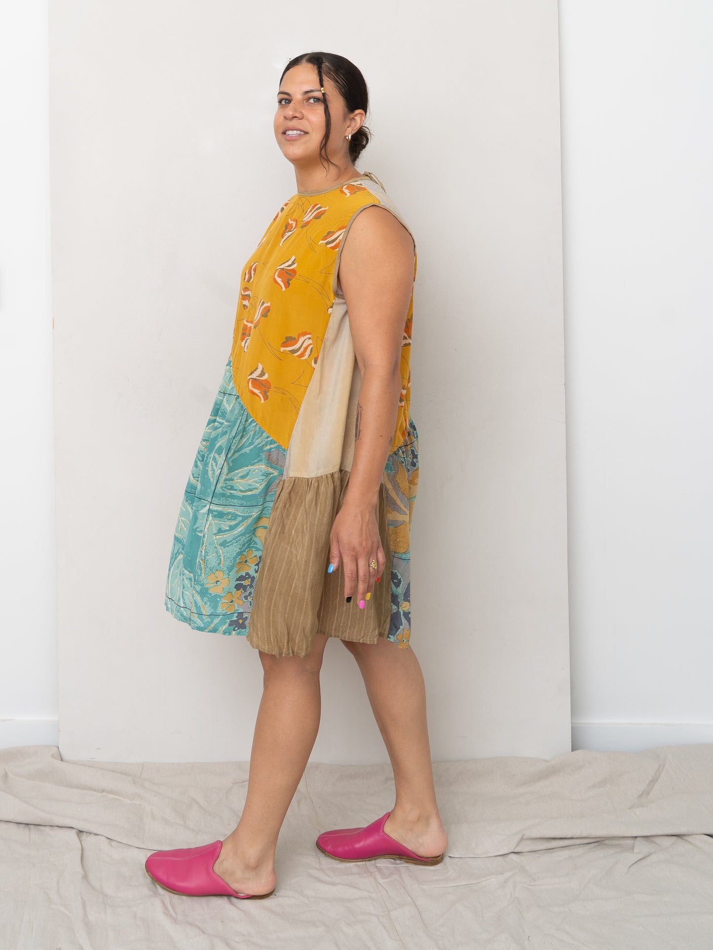 The Anan Short Dress - Medium / Large - Upcycled Silk
