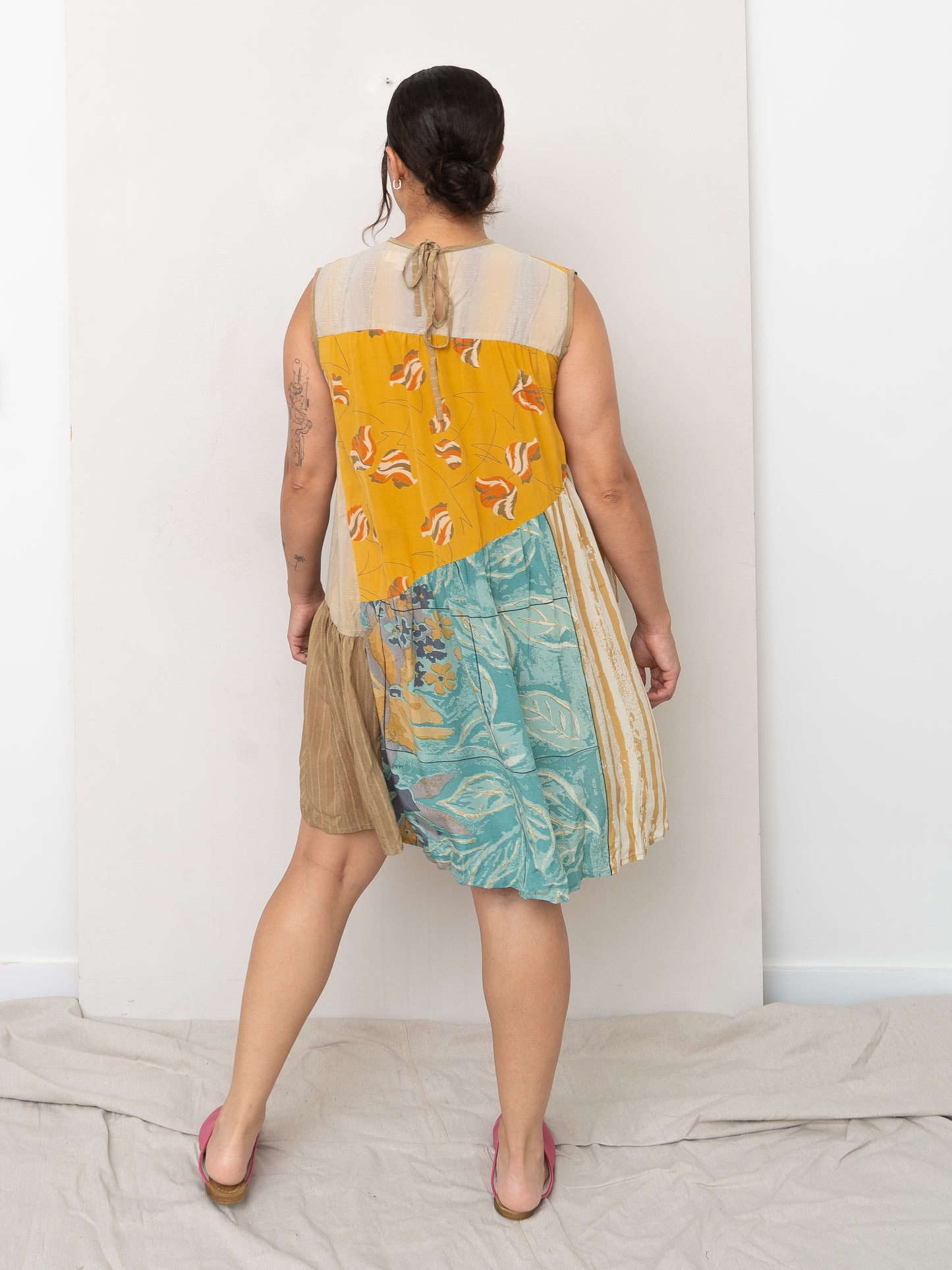 The Anan Short Dress - Medium / Large - Upcycled Silk