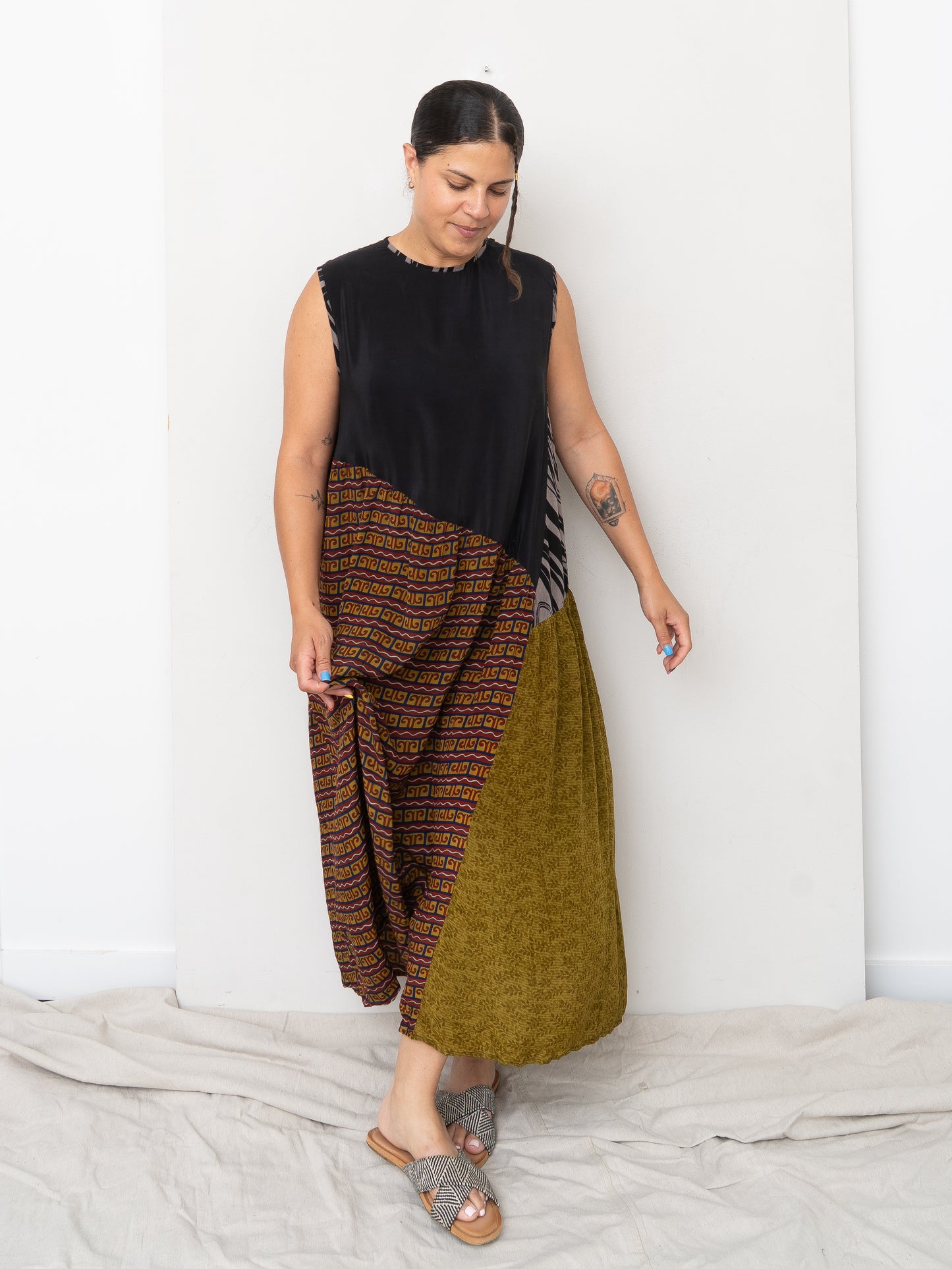 The Anan Long Dress - Medium / Large - Upcycled Silk