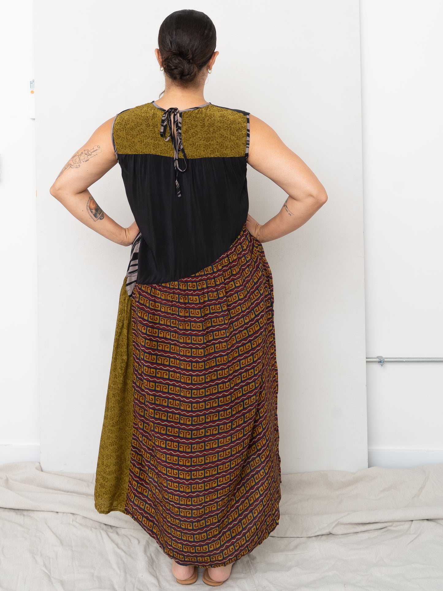 The Anan Long Dress - Medium / Large - Upcycled Silk