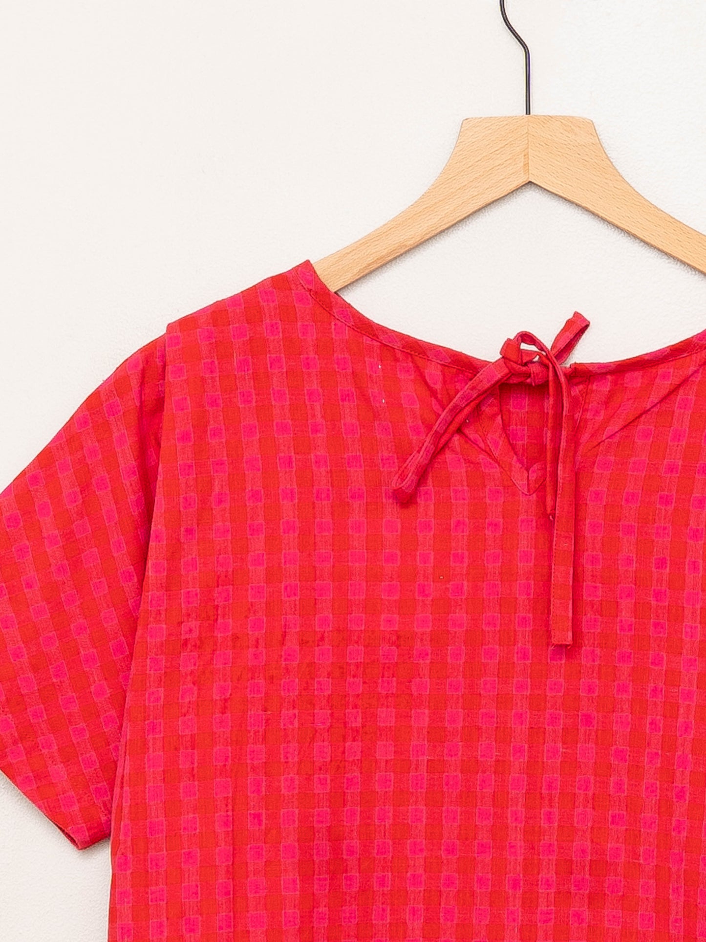 The Nima Peplum Top ~ Petunia Check