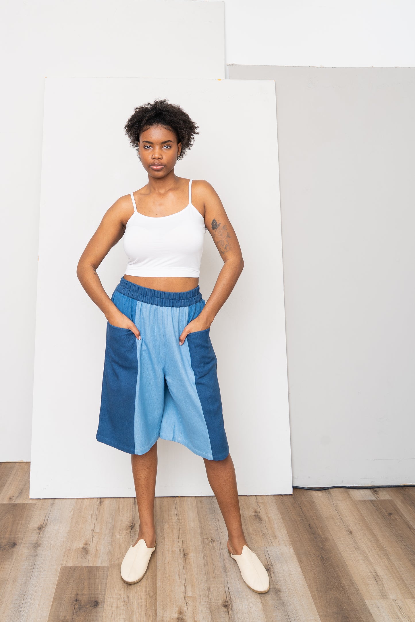 The Nayan Short ~ Indigo Multi
