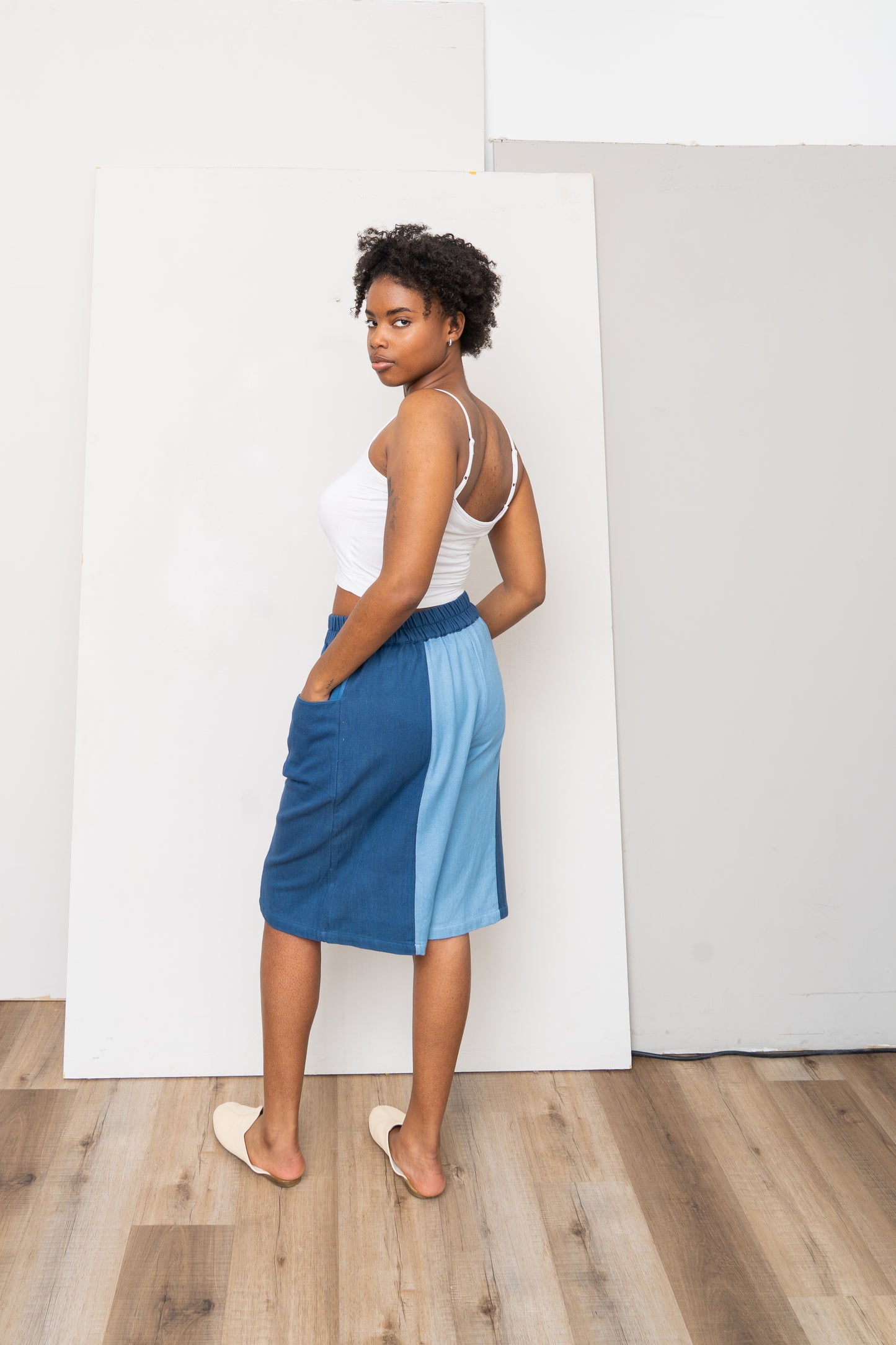The Nayan Short ~ Indigo Multi