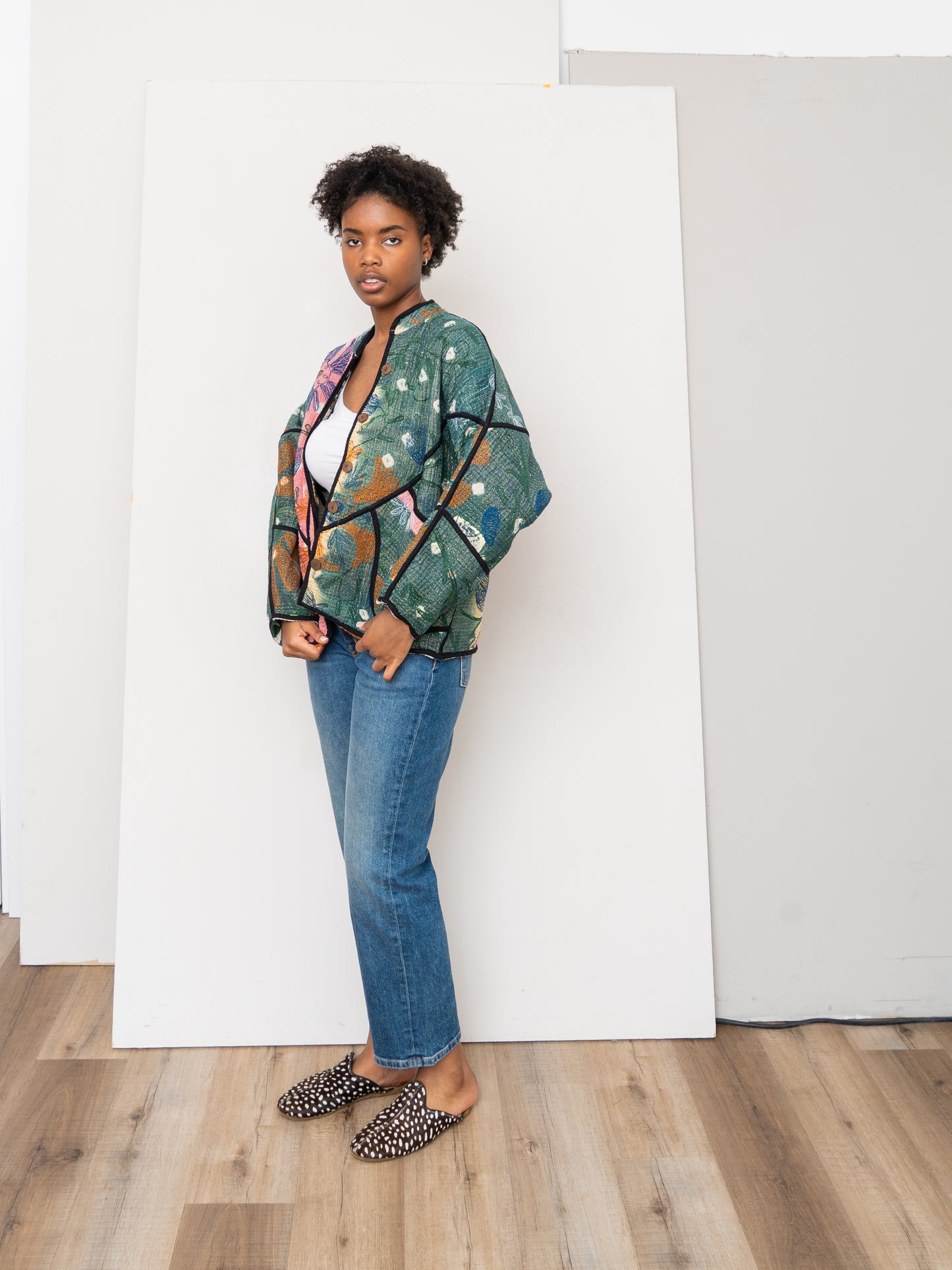 The Ladhiya Petite Quilted Suzani Kantha Jacket