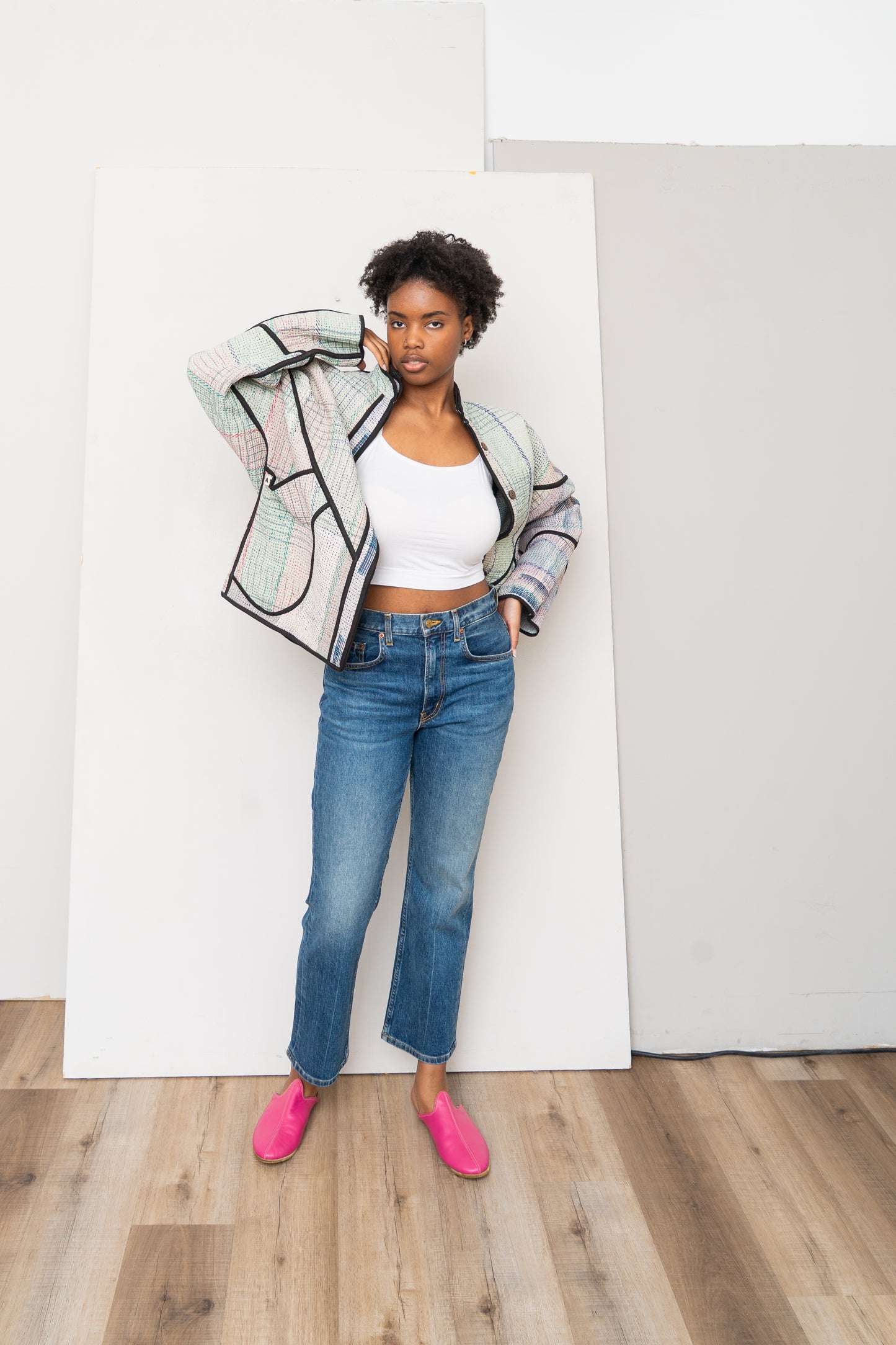 The Ladhiya Quilted Patchwork Kantha Jacket