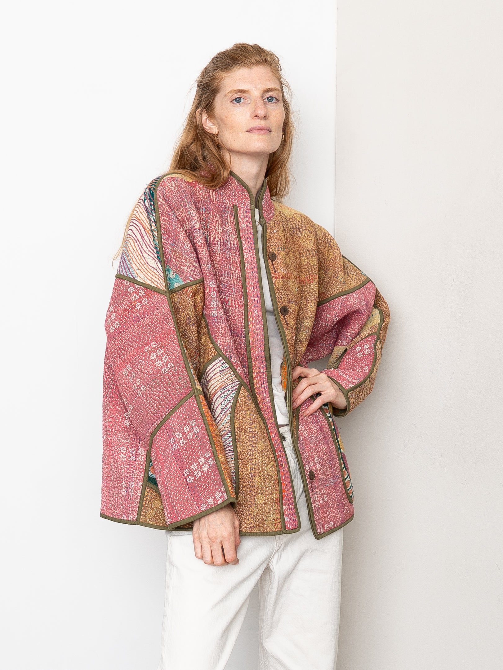 The Ladhiya Suzani Quilted Kantha Jacket – NAMAI