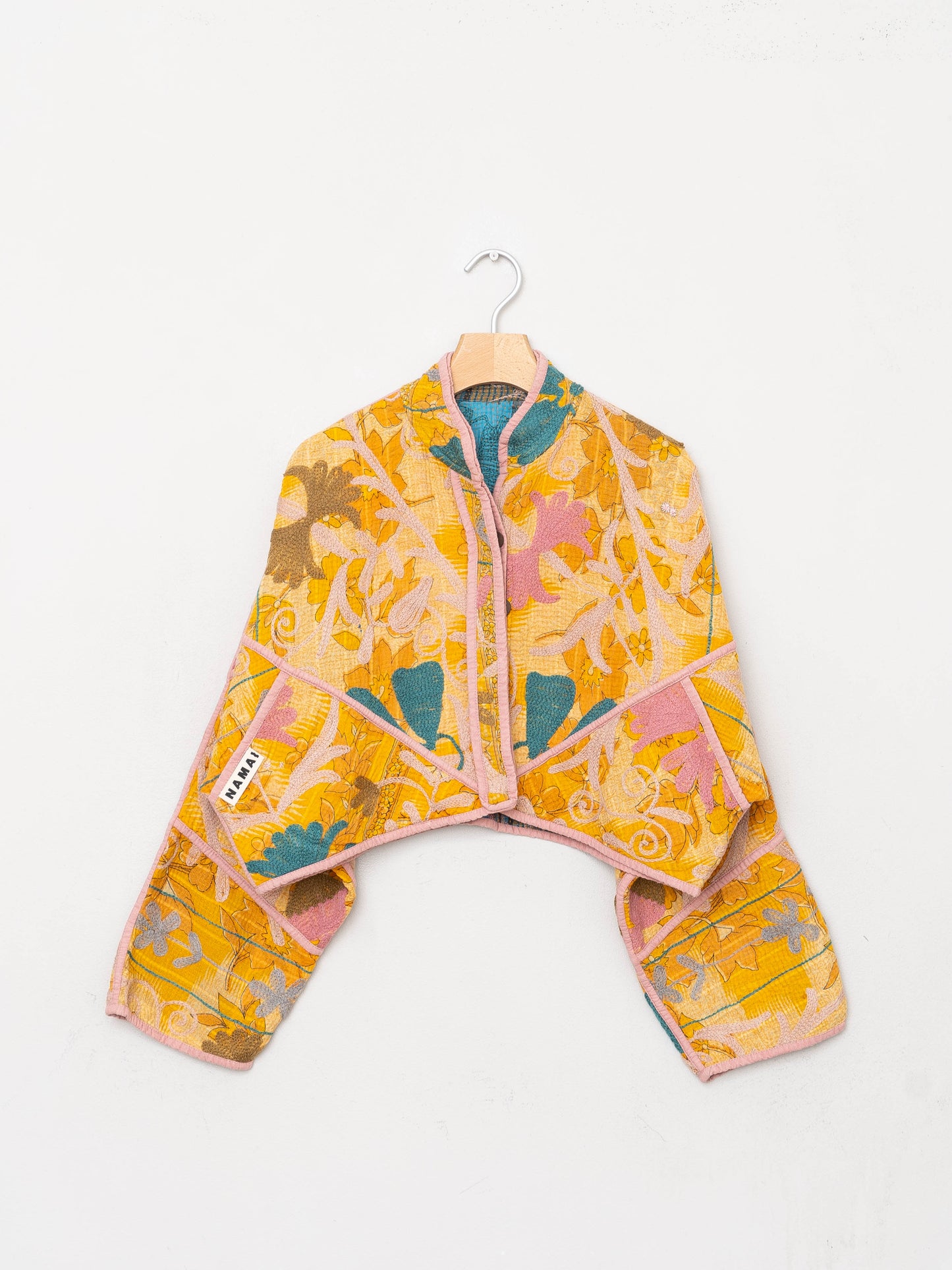 The Kaira Cropped Suzani Quilted Kantha Jacket