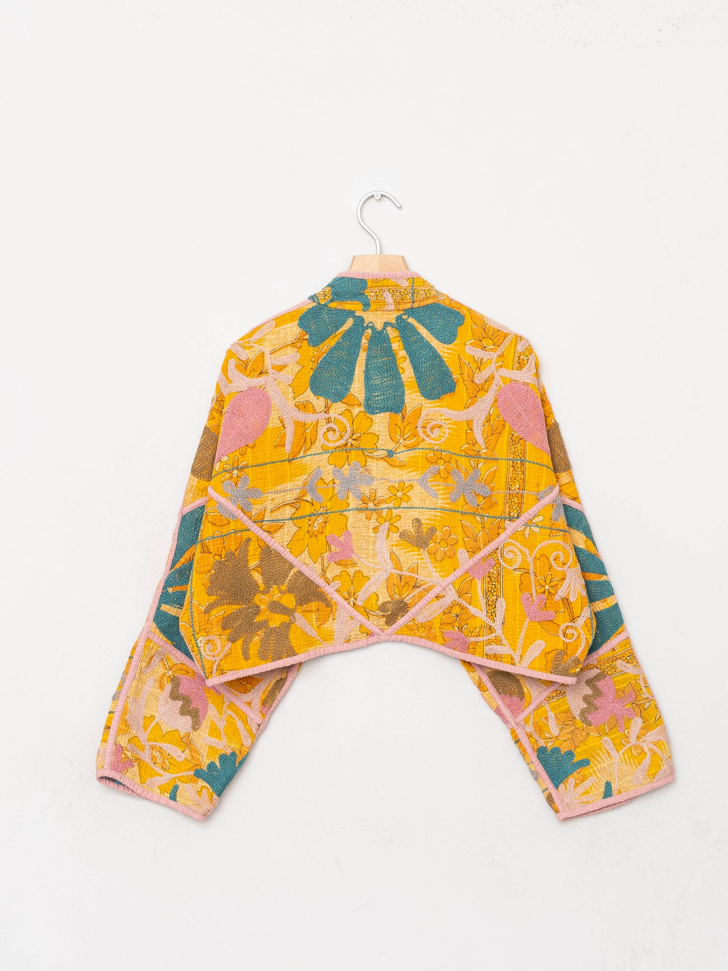 The Kaira Cropped Suzani Quilted Kantha Jacket