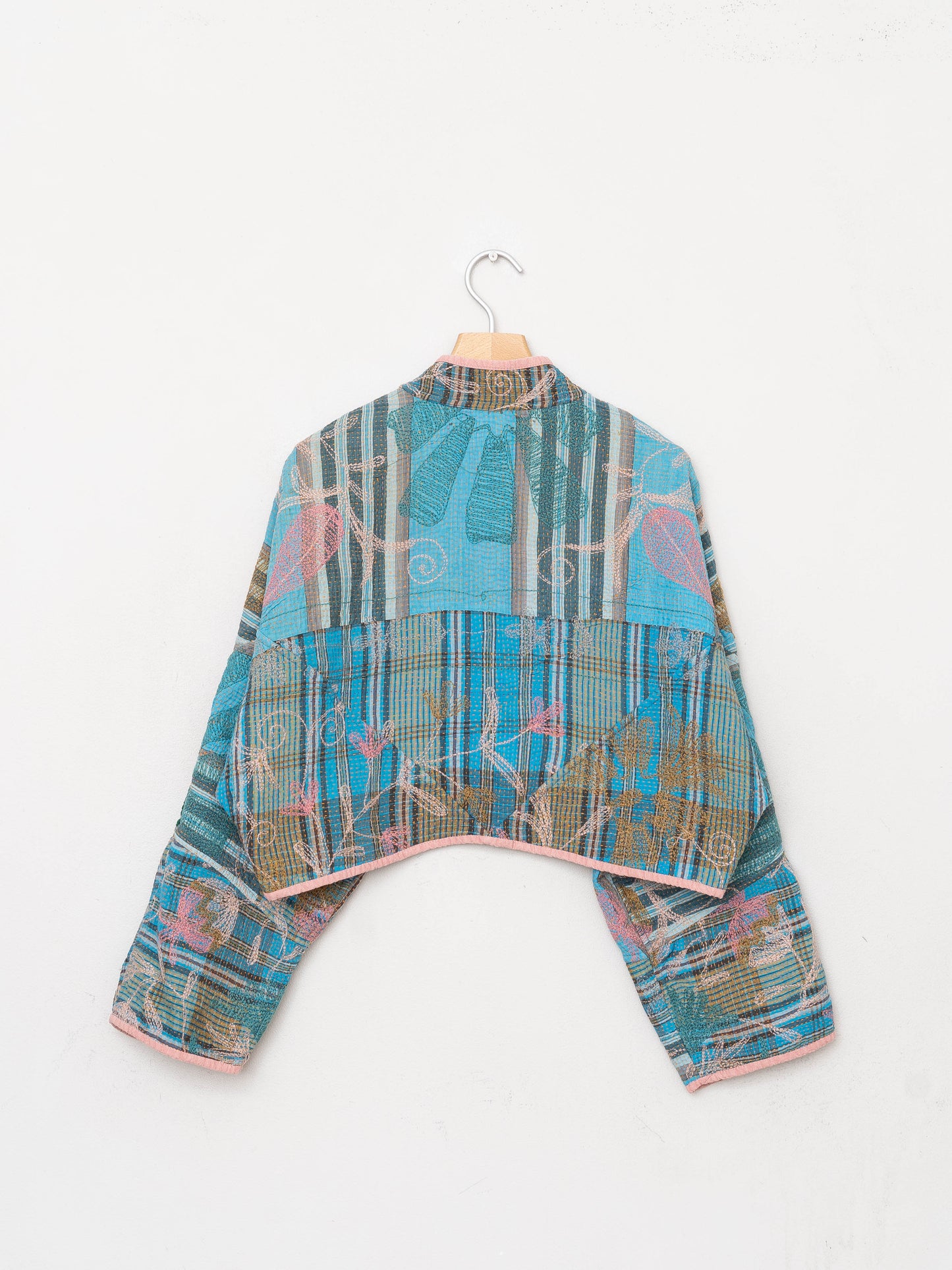 The Kaira Cropped Suzani Quilted Kantha Jacket