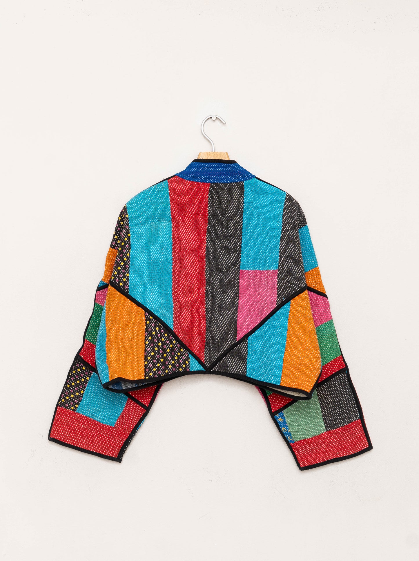 The Kaira Cropped Quilted Patchwork Kantha Jacket