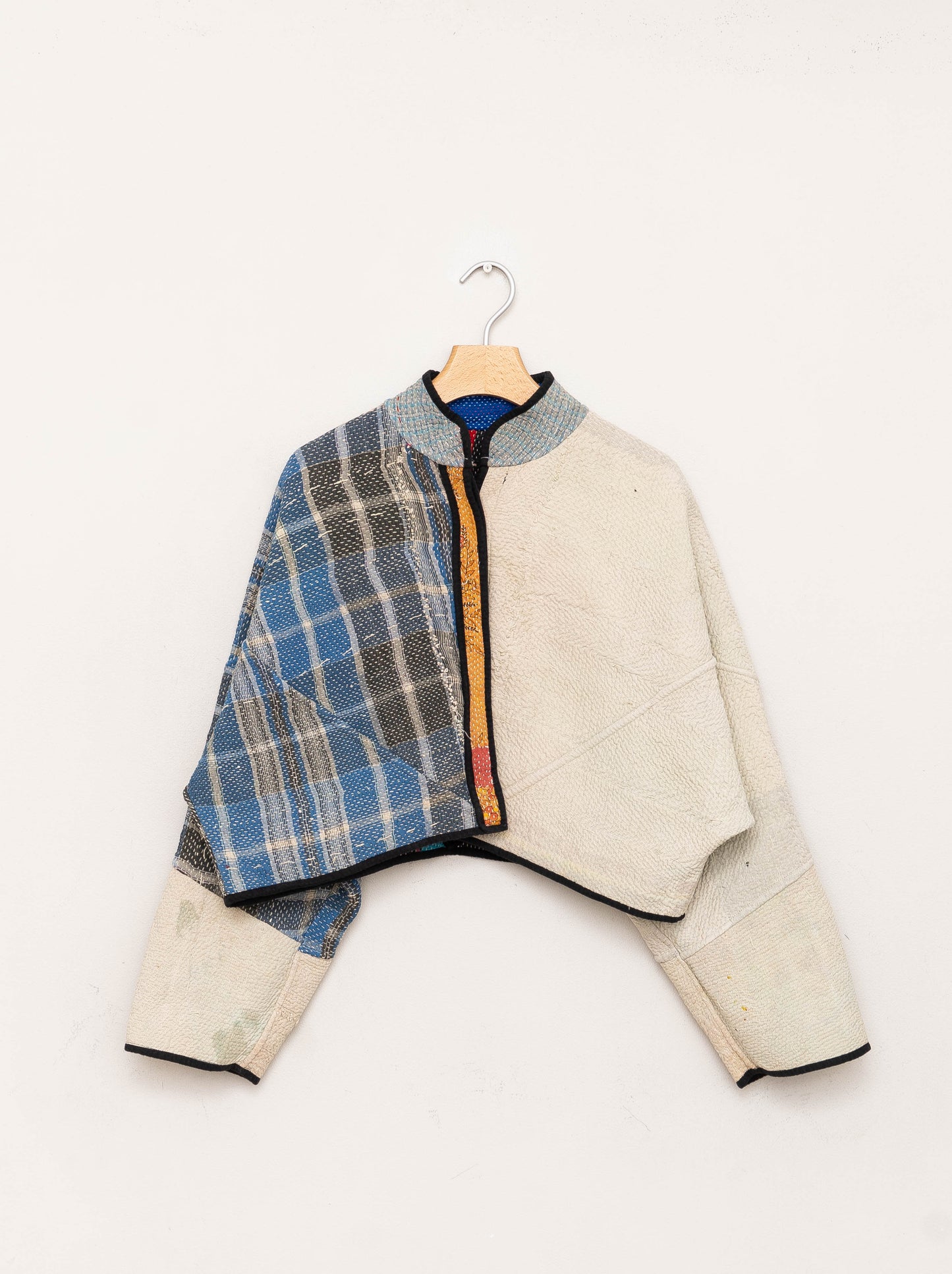 The Kaira Cropped Quilted Patchwork Kantha Jacket