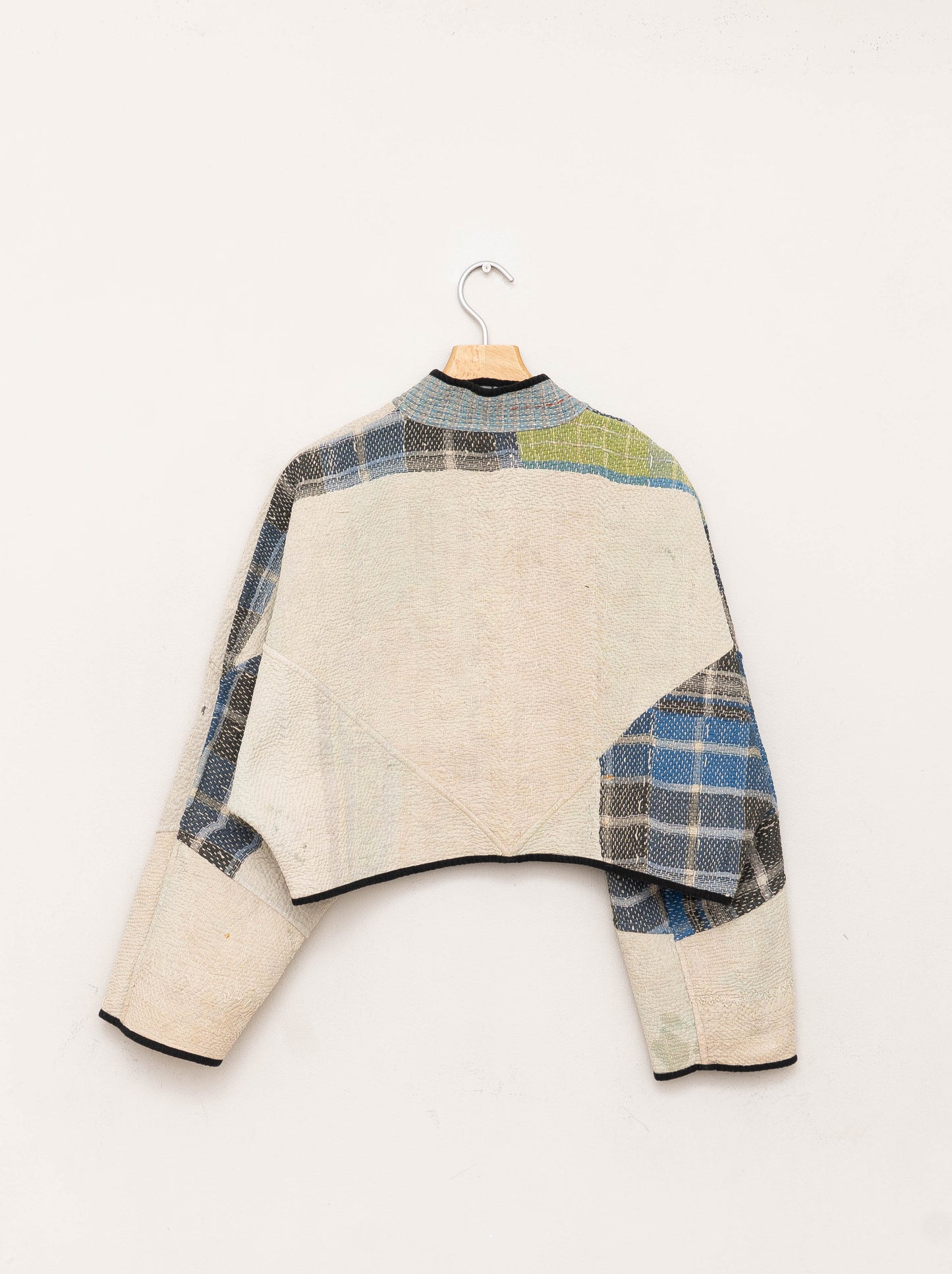 The Kaira Cropped Quilted Patchwork Kantha Jacket