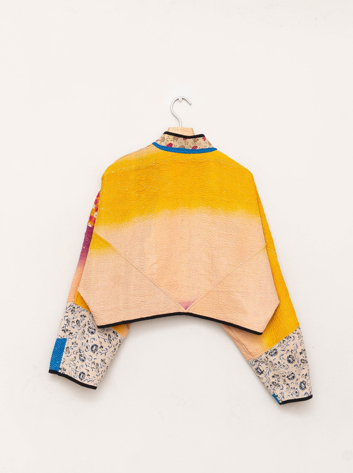 The Kaira Cropped Quilted Patchwork Kantha Jacket