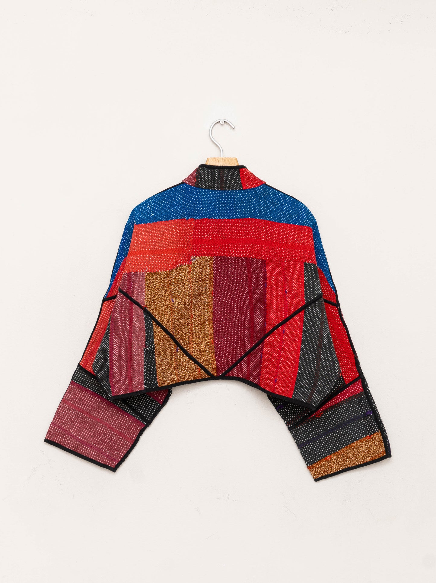 The Kaira Cropped Quilted Patchwork Kantha Jacket
