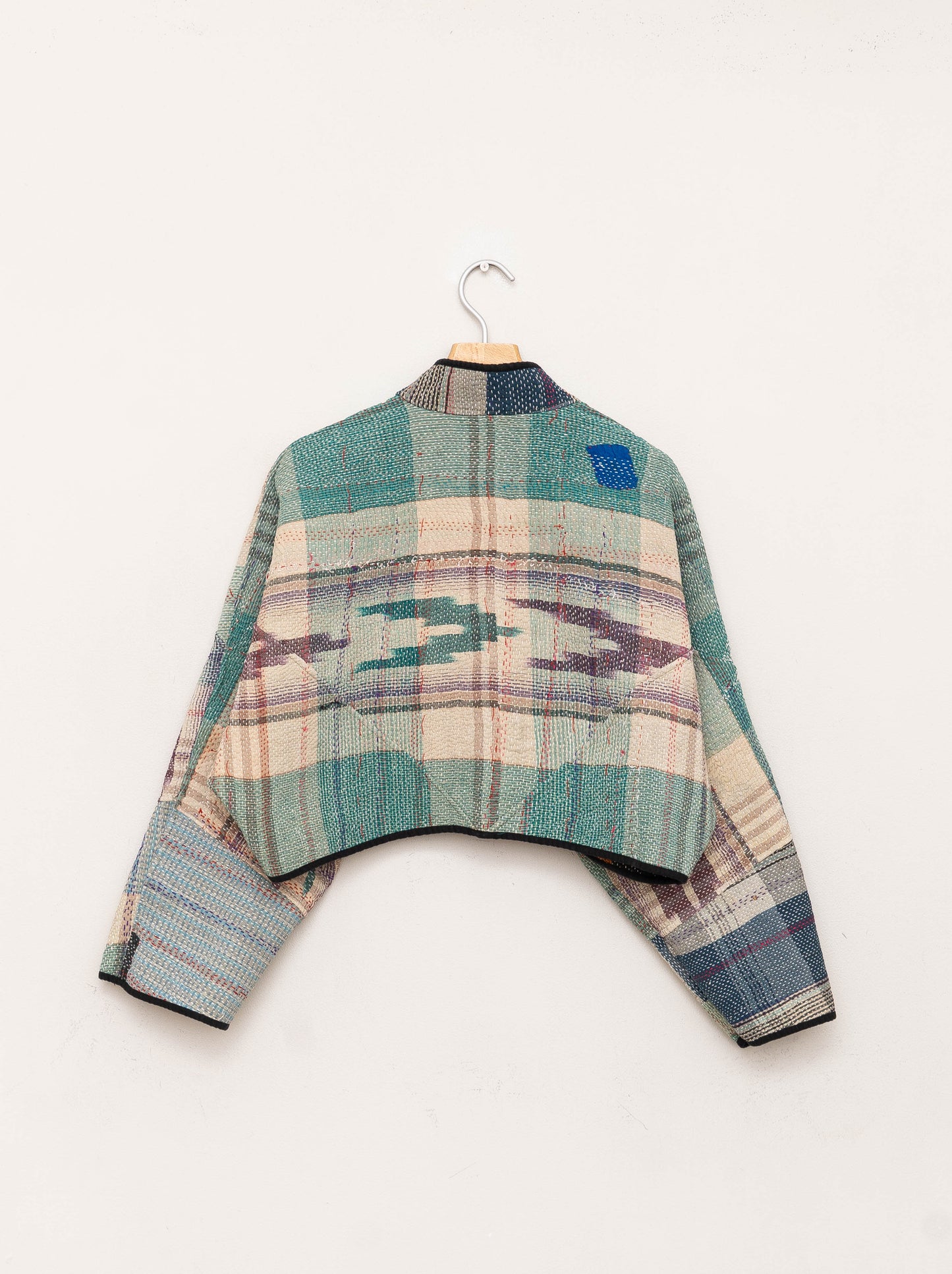 The Kaira Cropped Quilted Patchwork Kantha Jacket