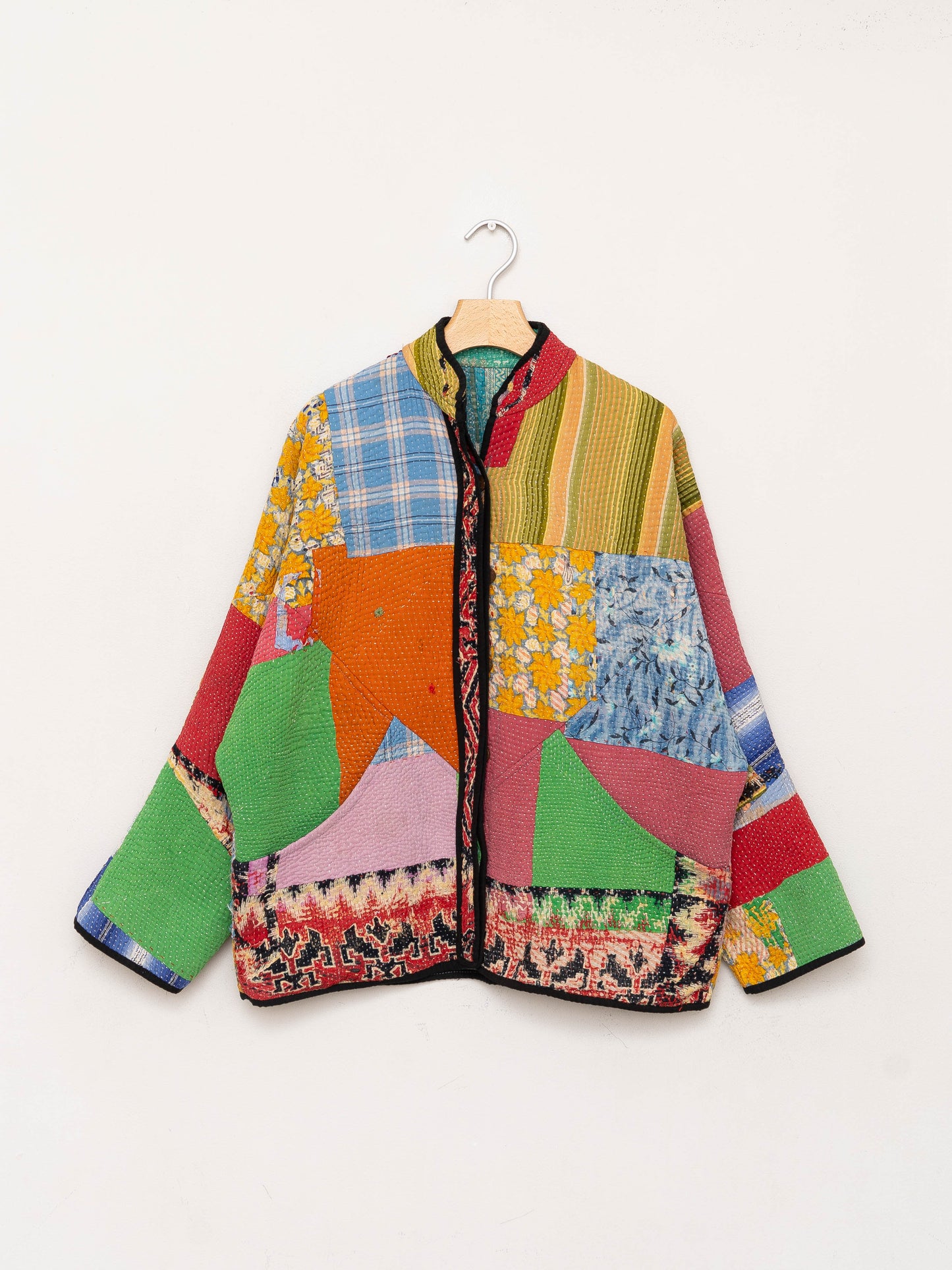 The Ladhiya Quilted Patchwork Kantha Jacket