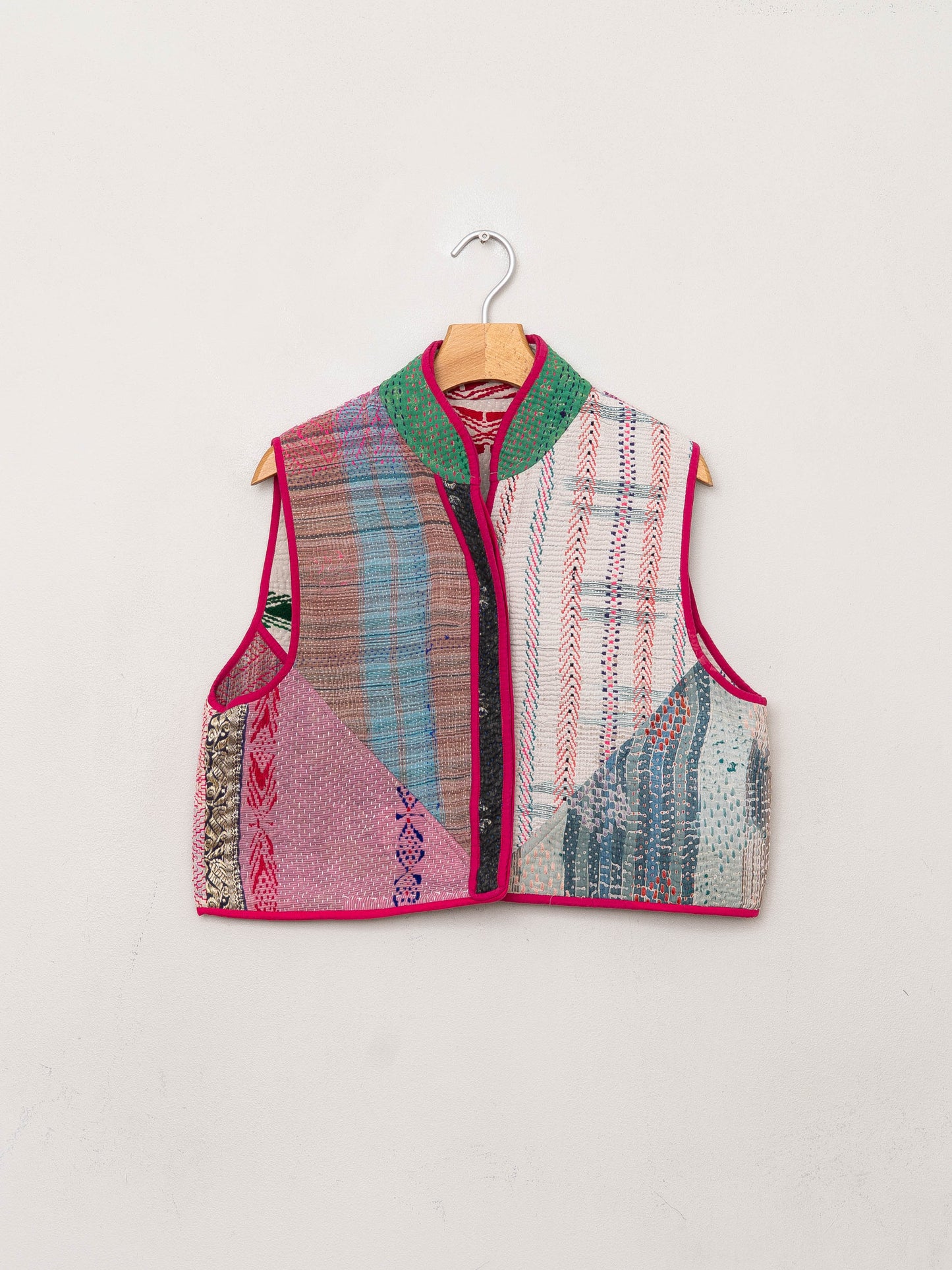 The Kaira Quilted Patchwork Kantha Vest