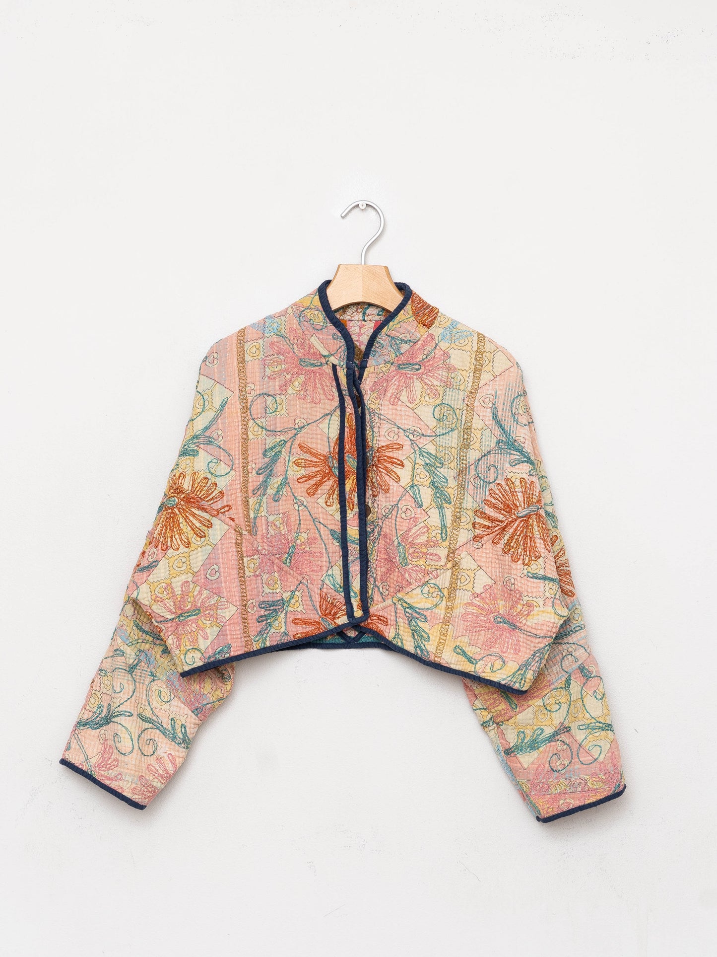 The Kaira Cropped Suzani Quilted Kantha Jacket