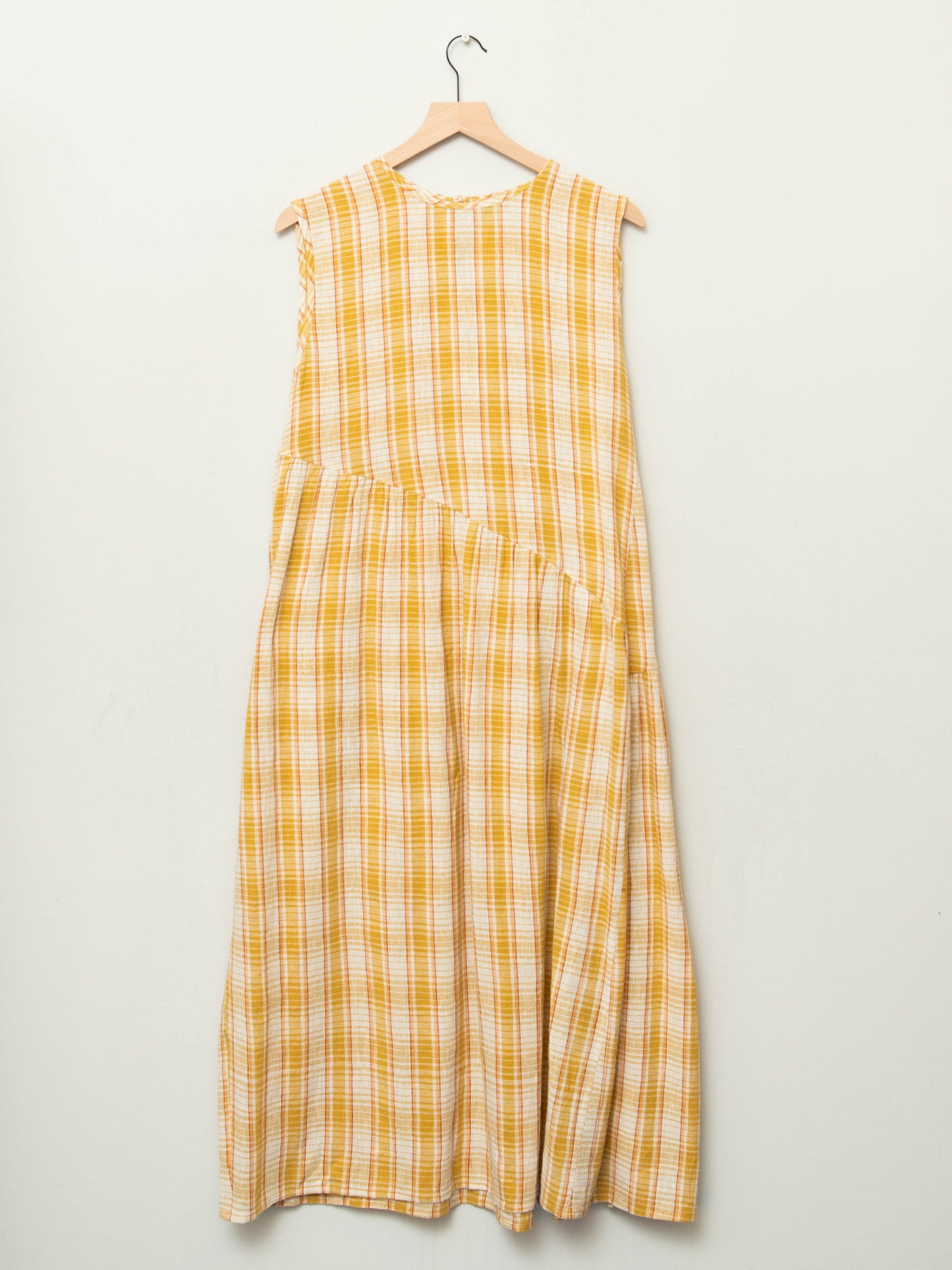 The Anan Gathered Dress ~ Turmeric Check