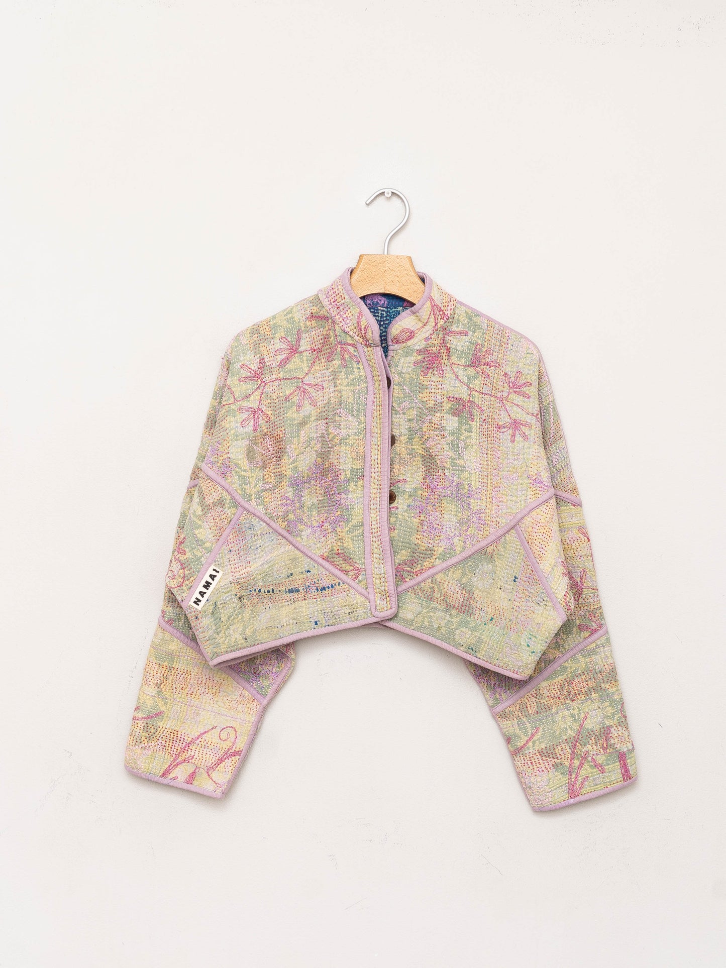 The Kaira Cropped Suzani Quilted Kantha Jacket