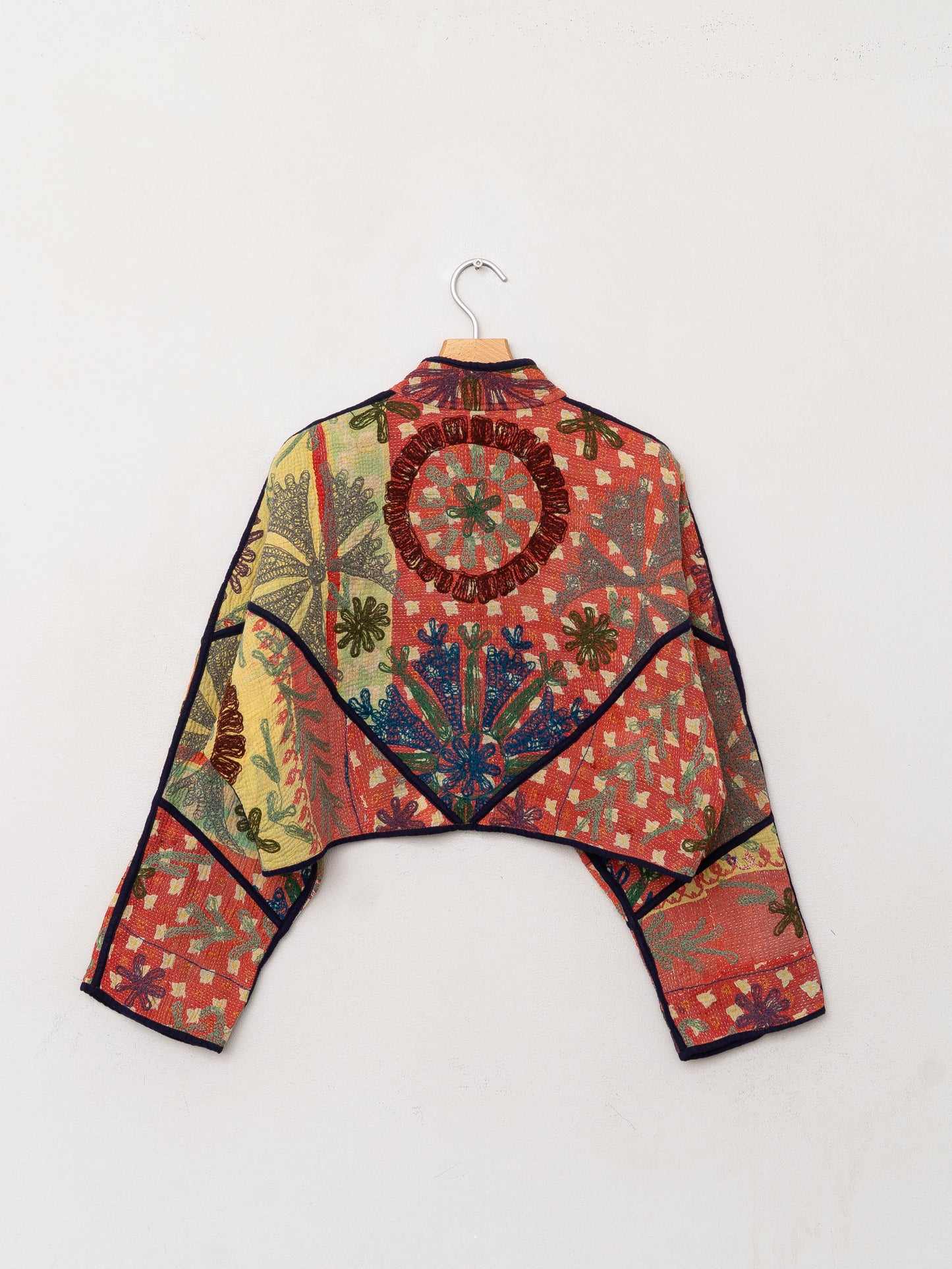 The Kaira Cropped Suzani Quilted Kantha Jacket