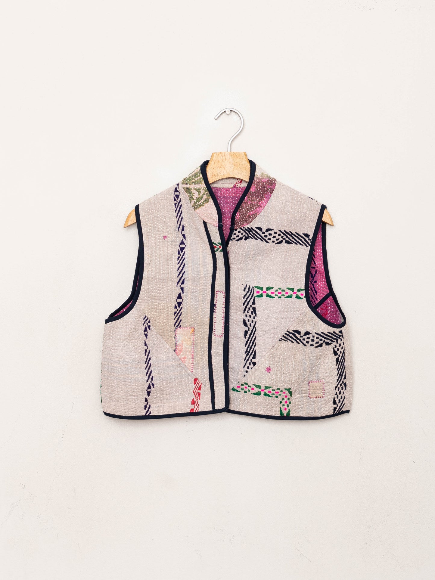 The Kaira Quilted Patchwork Kantha Vest