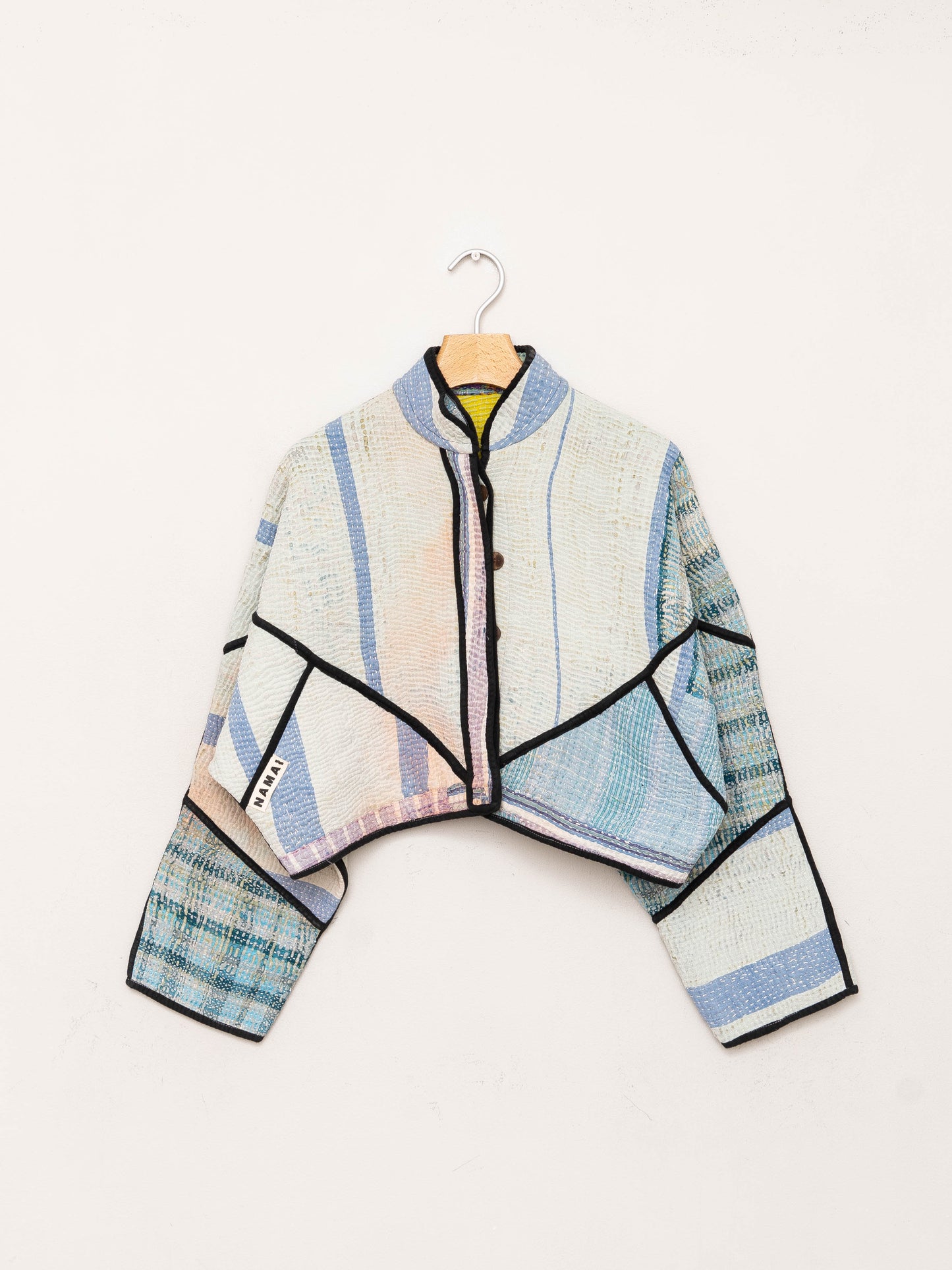 The Kaira Cropped Quilted Patchwork Kantha Jacket