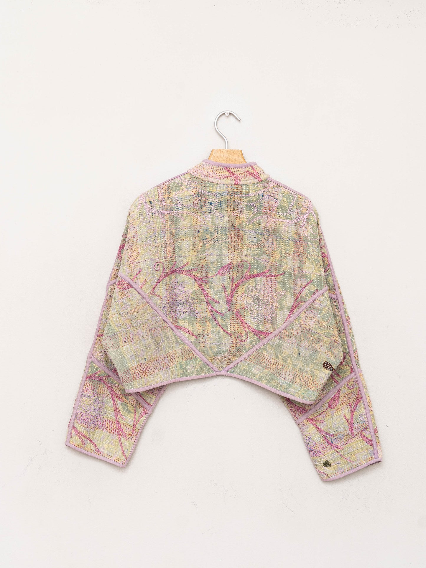 The Kaira Cropped Suzani Quilted Kantha Jacket
