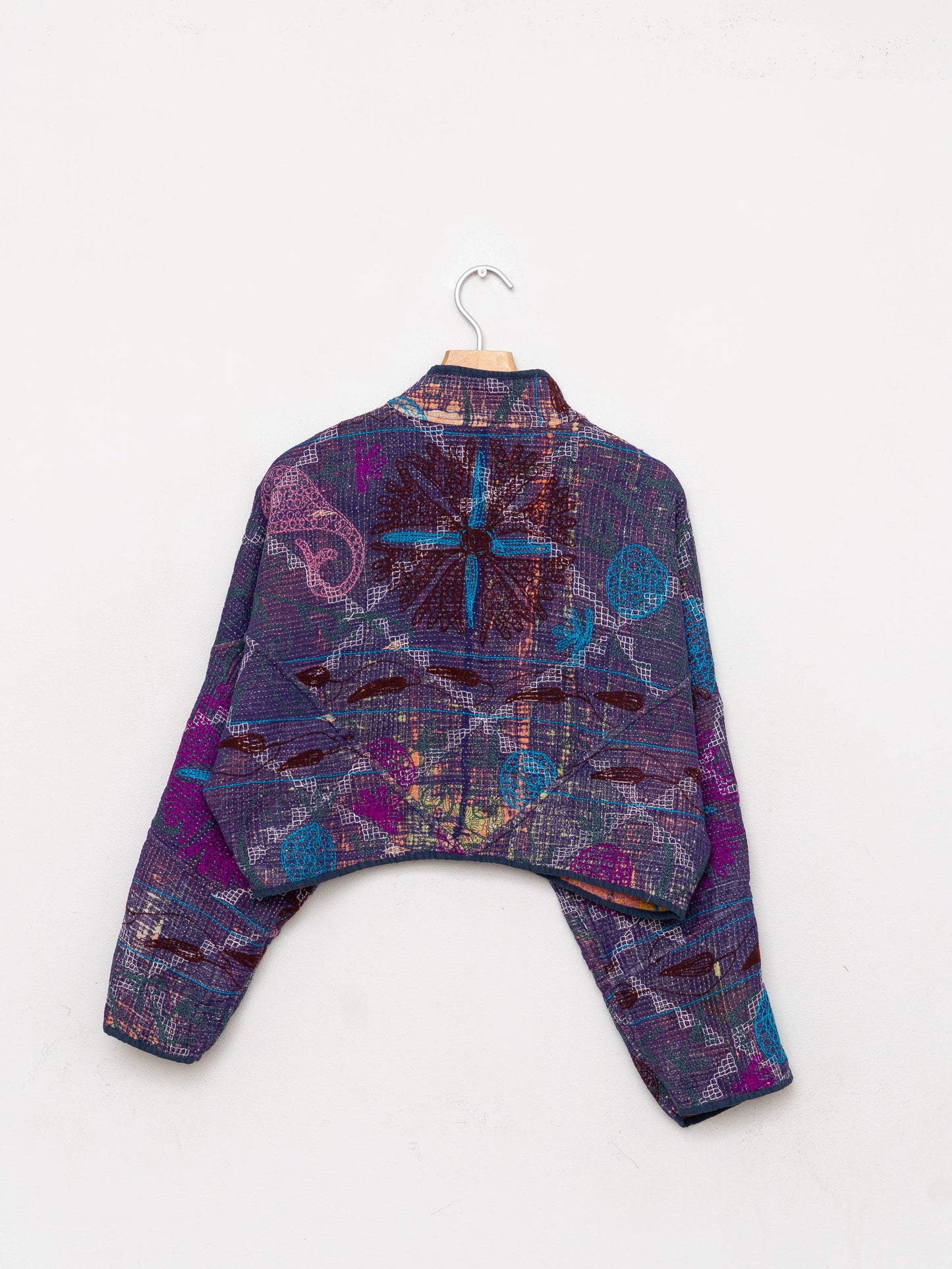 The Kaira Cropped Suzani Quilted Kantha Jacket