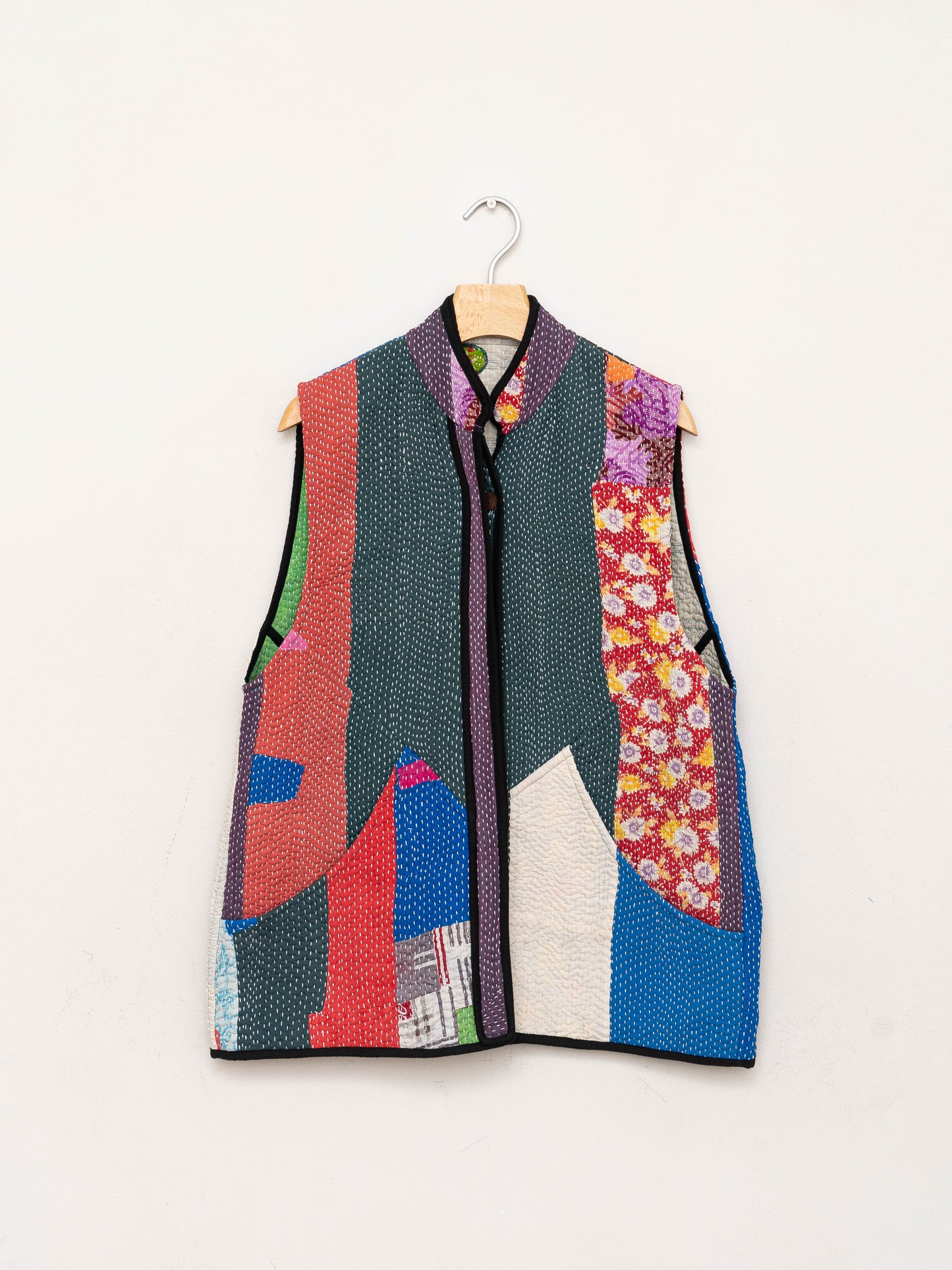 The Ladhiya Quilted Patchwork Kantha Vest