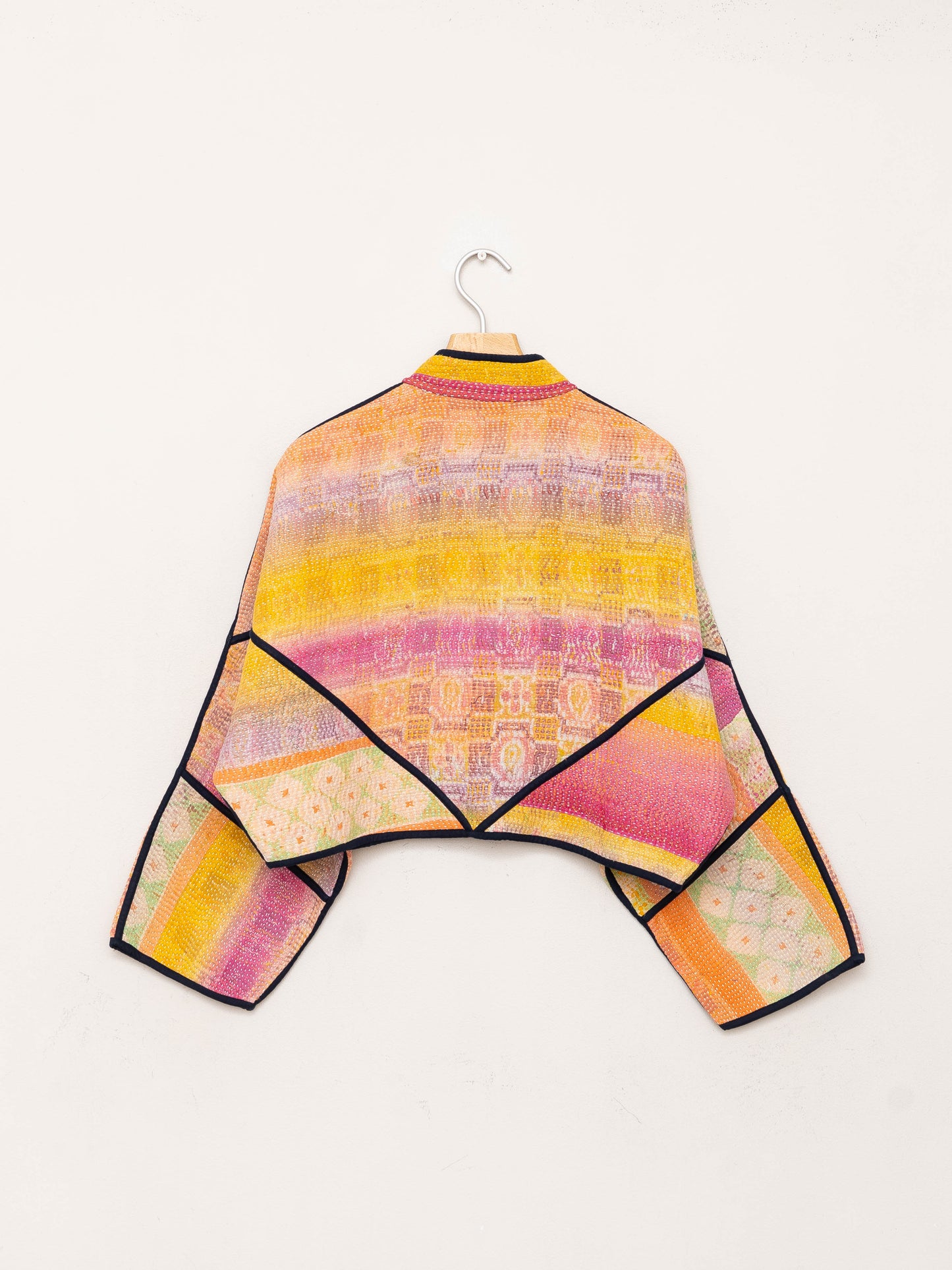 The Kaira Cropped Quilted Patchwork Kantha Jacket