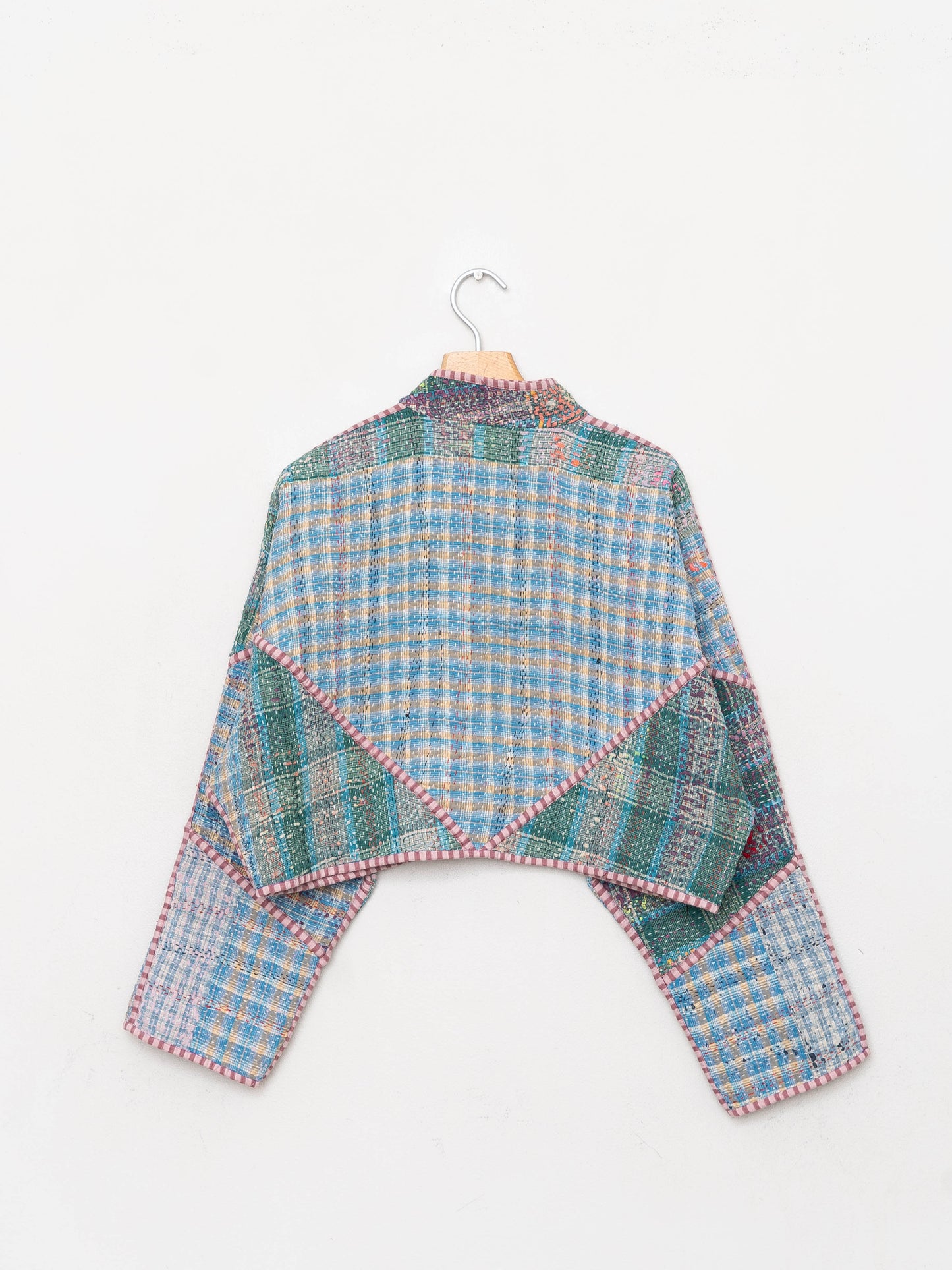 The Kaira Cropped Quilted Patchwork Kantha Jacket