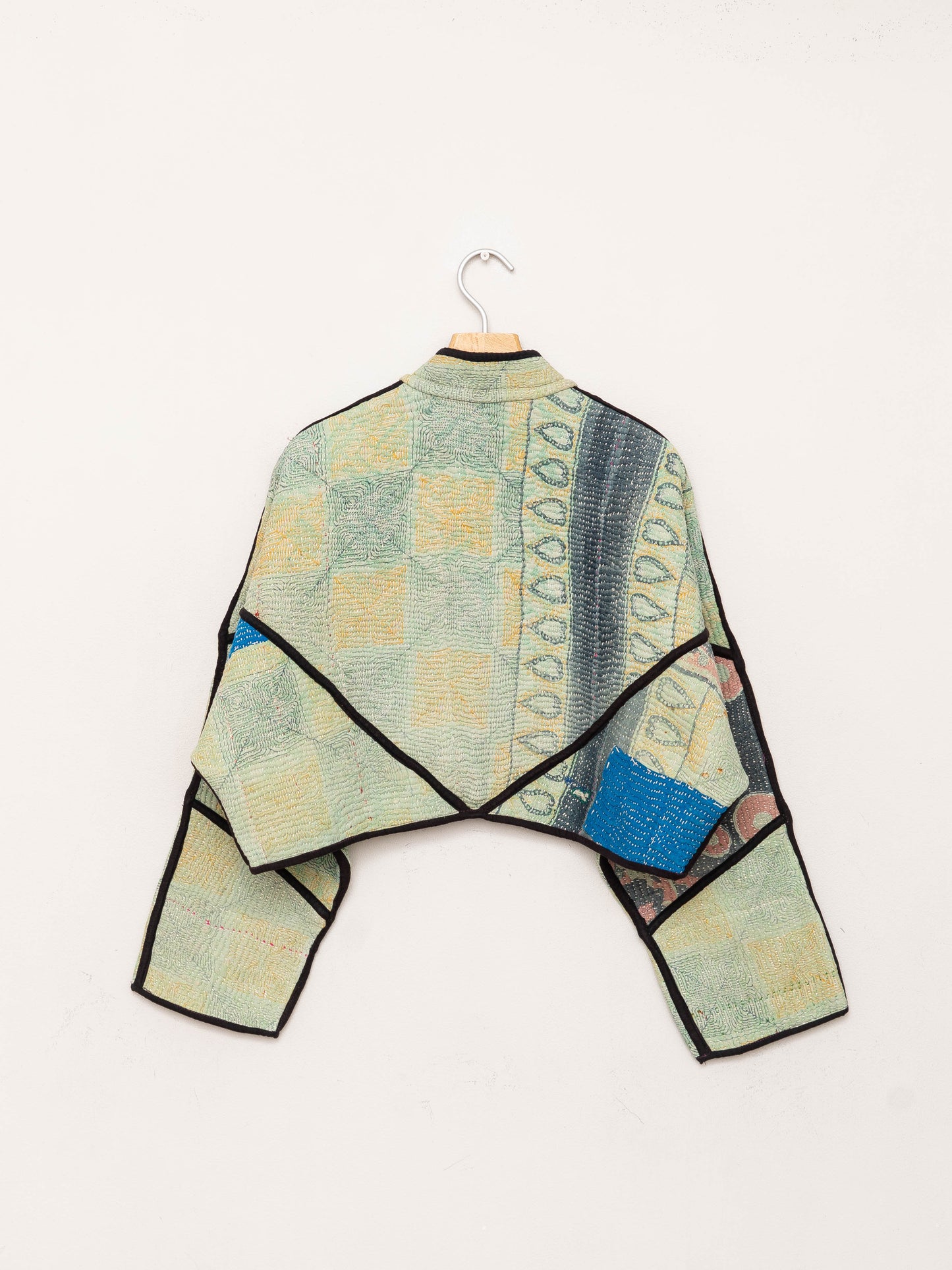 The Kaira Cropped Quilted Patchwork Kantha Jacket