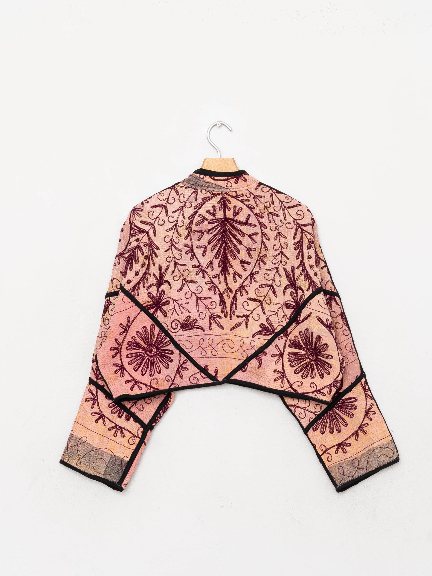 The Kaira Cropped Suzani Quilted Kantha Jacket