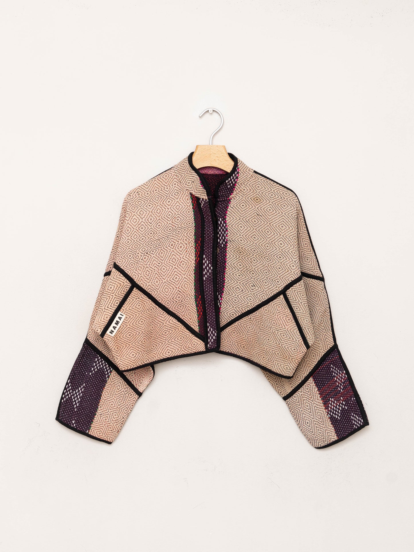 The Kaira Cropped Quilted Patchwork Kantha Jacket