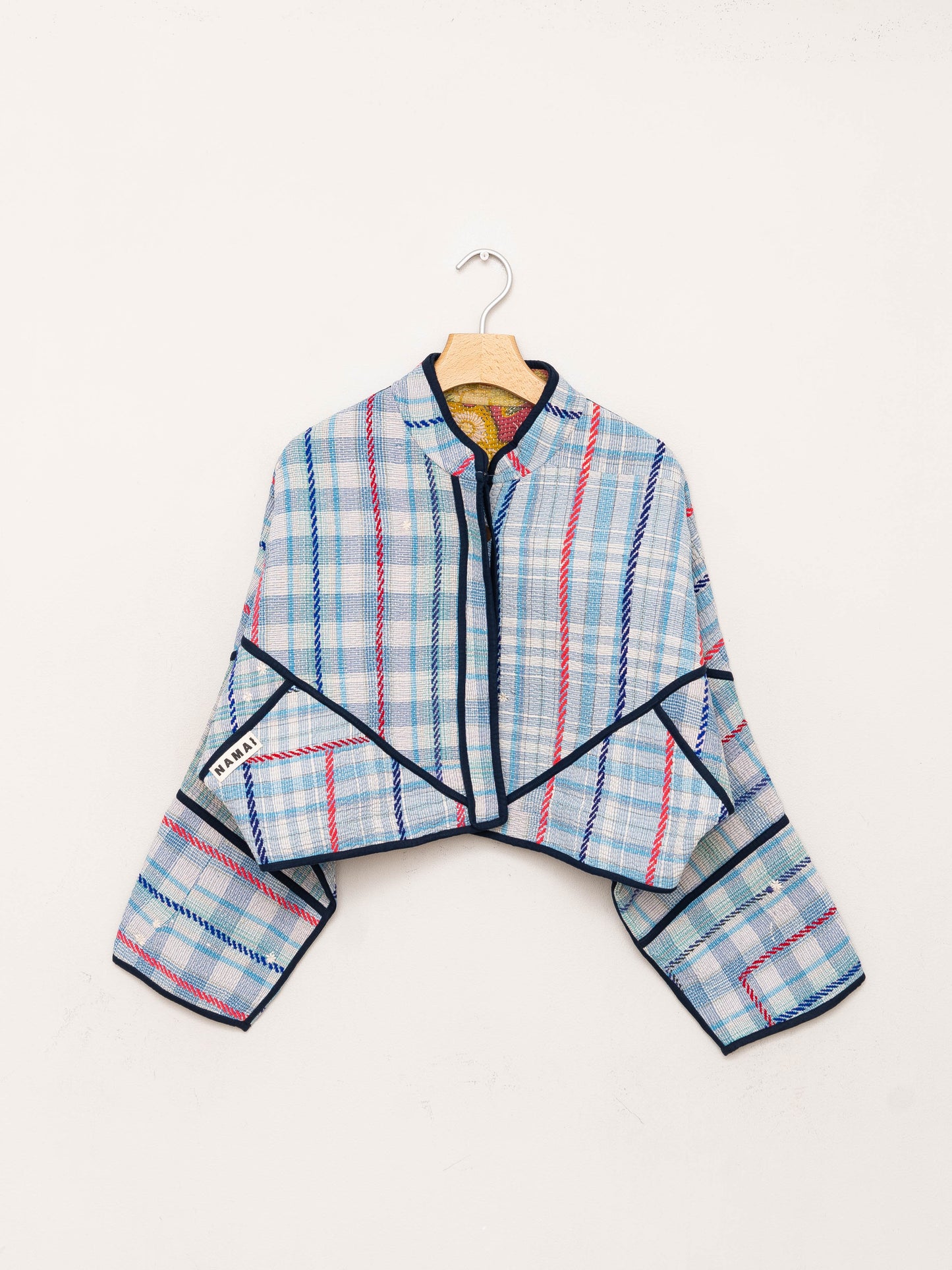 The Kaira Cropped Quilted Patchwork Kantha Jacket