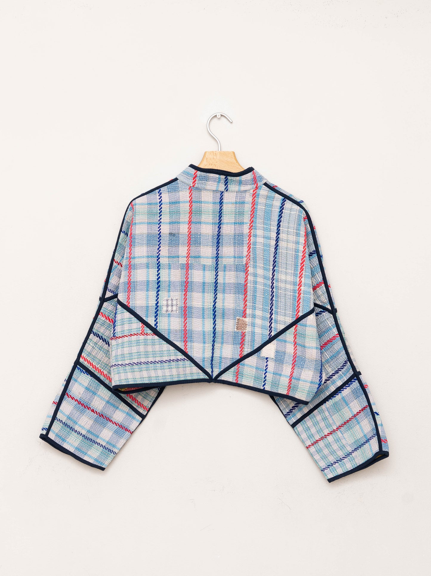 The Kaira Cropped Quilted Patchwork Kantha Jacket