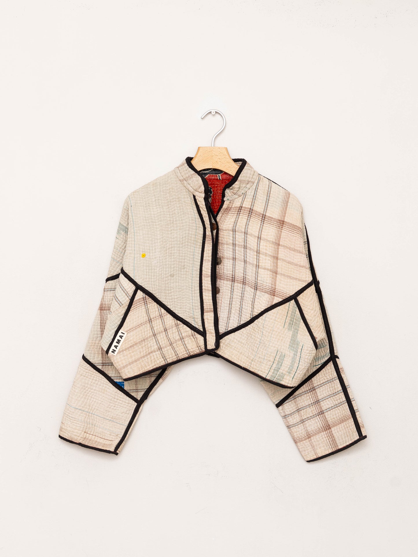 The Kaira Cropped Quilted Patchwork Kantha Jacket