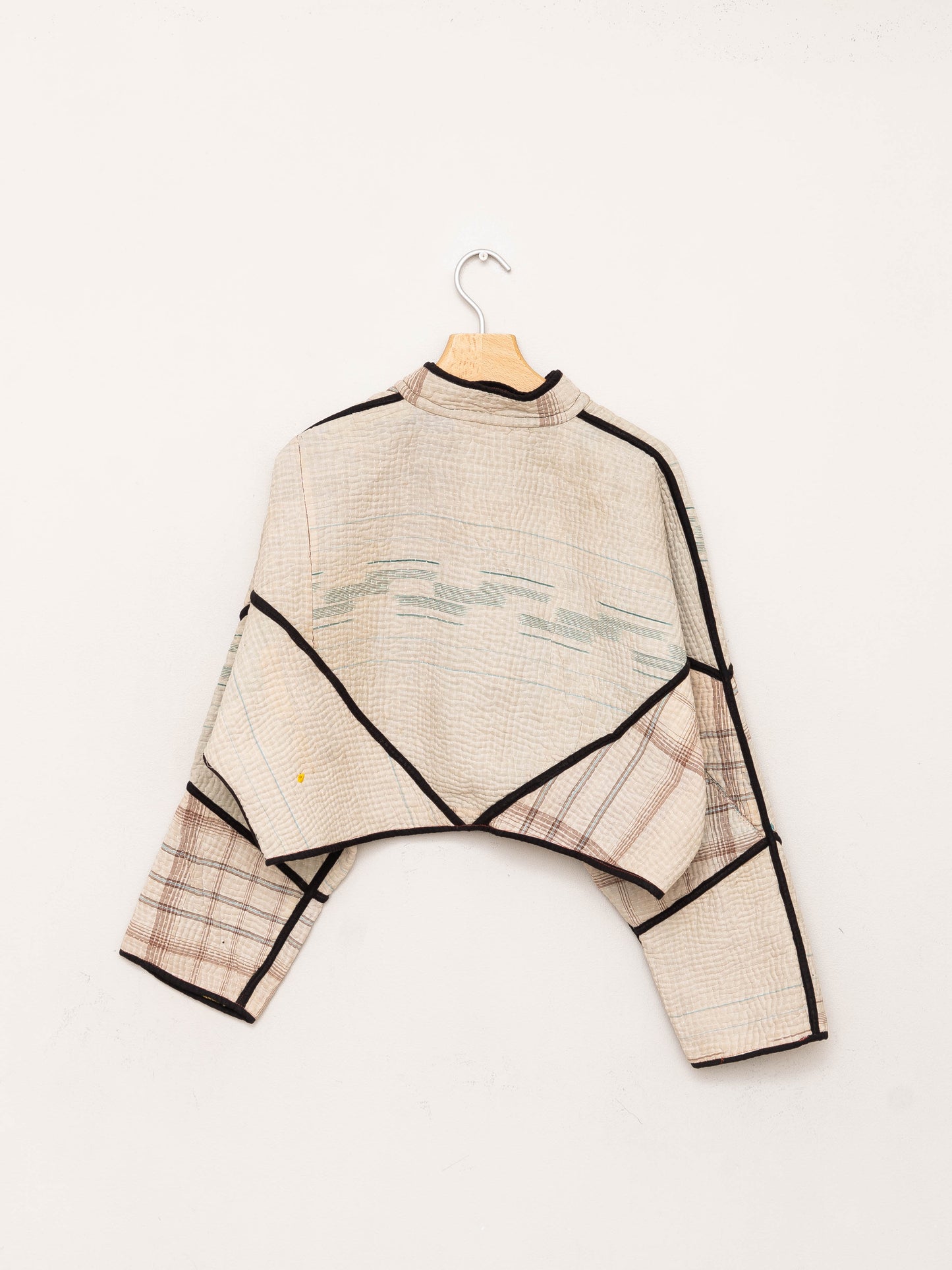 The Kaira Cropped Quilted Patchwork Kantha Jacket