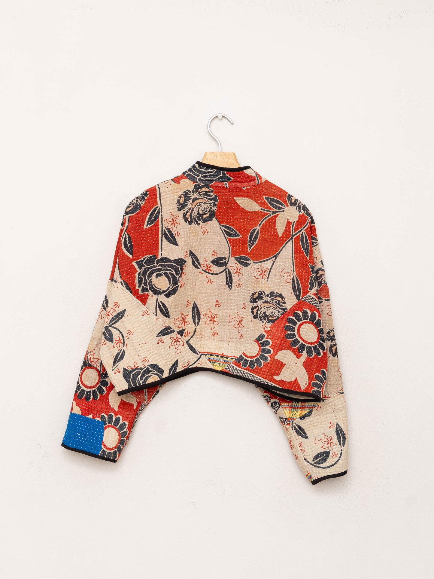 The Kaira Cropped Quilted Patchwork Kantha Jacket