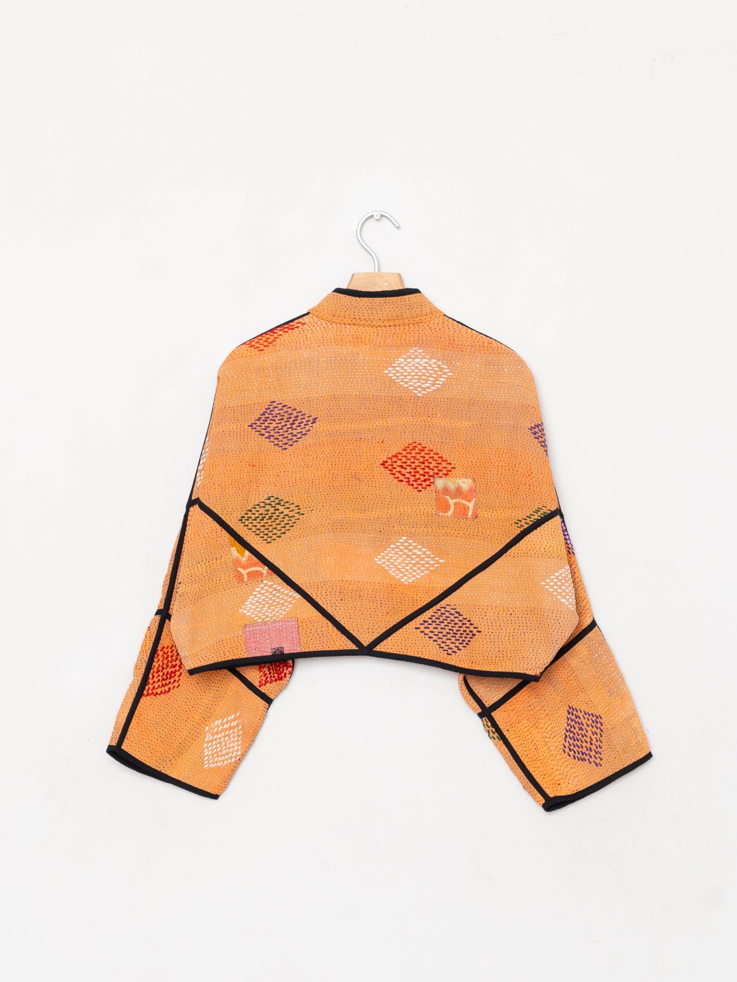 The Kaira Cropped Quilted Patchwork Kantha Jacket