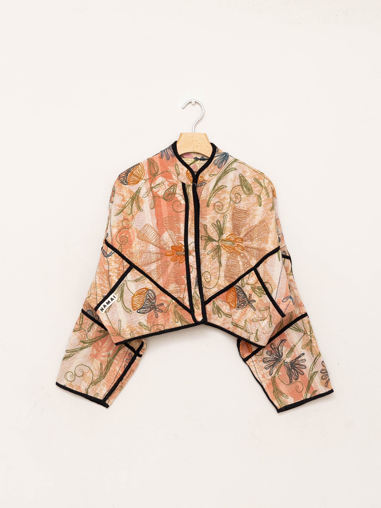 The Kaira Cropped Suzani Quilted Kantha Jacket