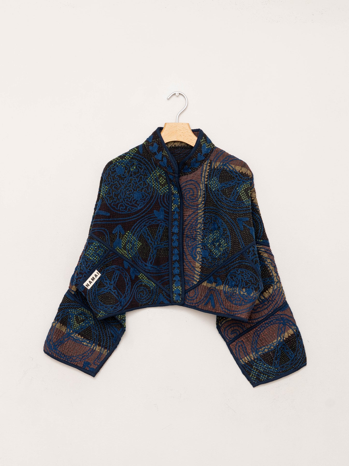 The Kaira Cropped Suzani Quilted Kantha Jacket