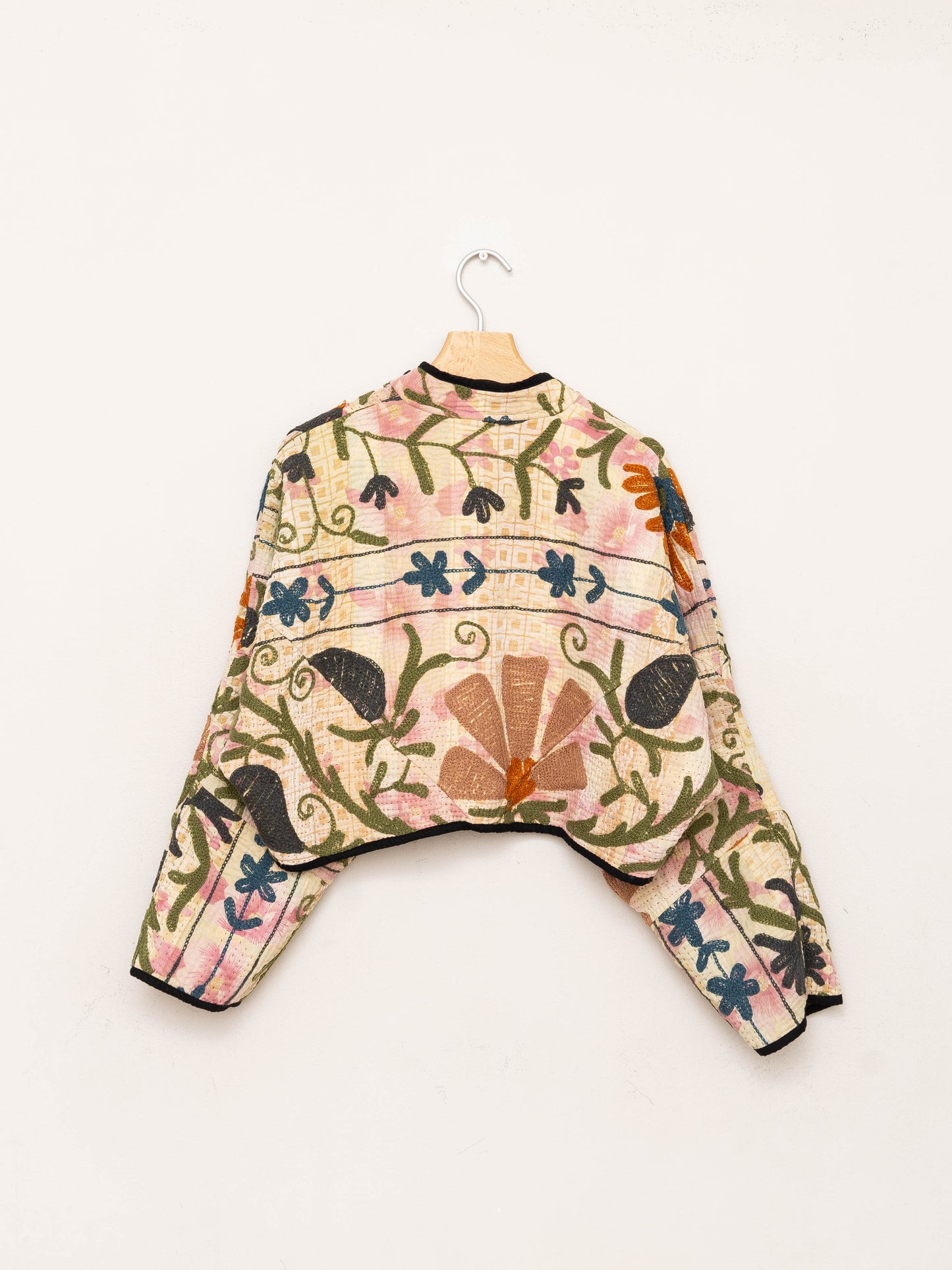 The Kaira Cropped Suzani Quilted Kantha Jacket